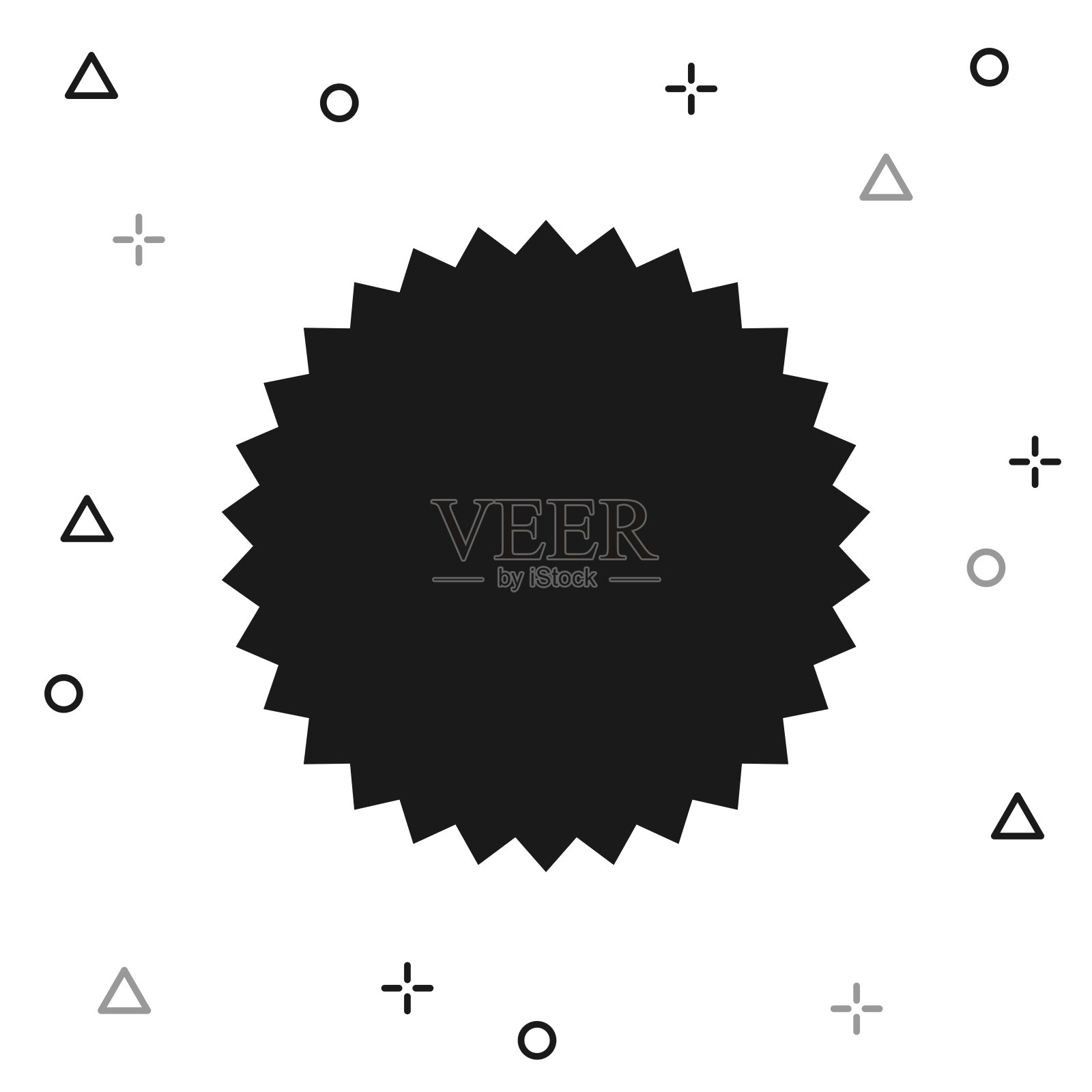 星爆日爆徽章。白色背景图标插画图片素材