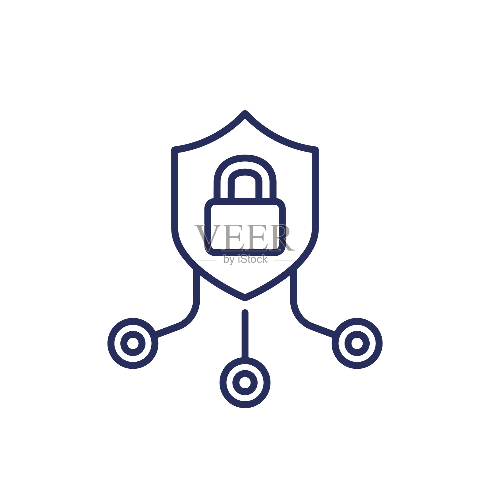 网络安全线图标，矢量插画图片素材