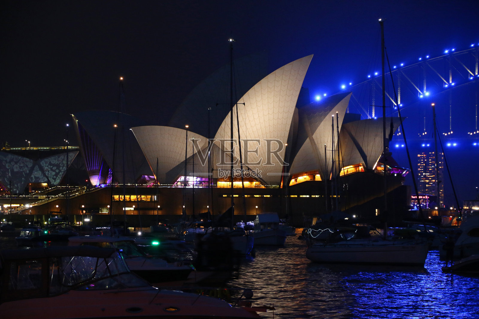 悉尼市中心的夜晚,澳大利亚照片摄影图片
