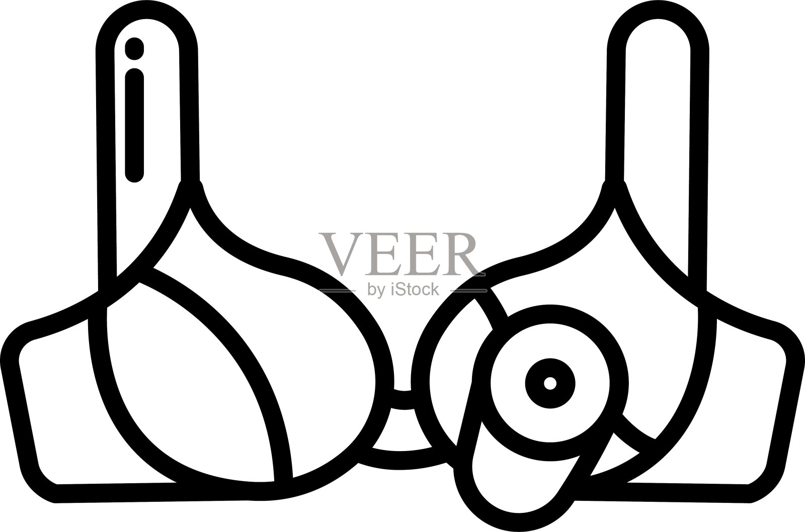 喂奶胸罩轮廓矢量插图插画图片素材