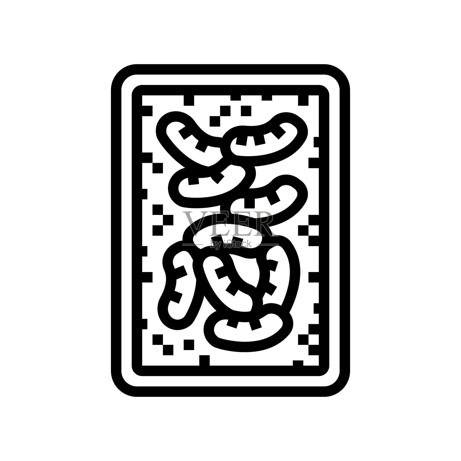 烤香肠肉线图标矢量插图插画图片素材