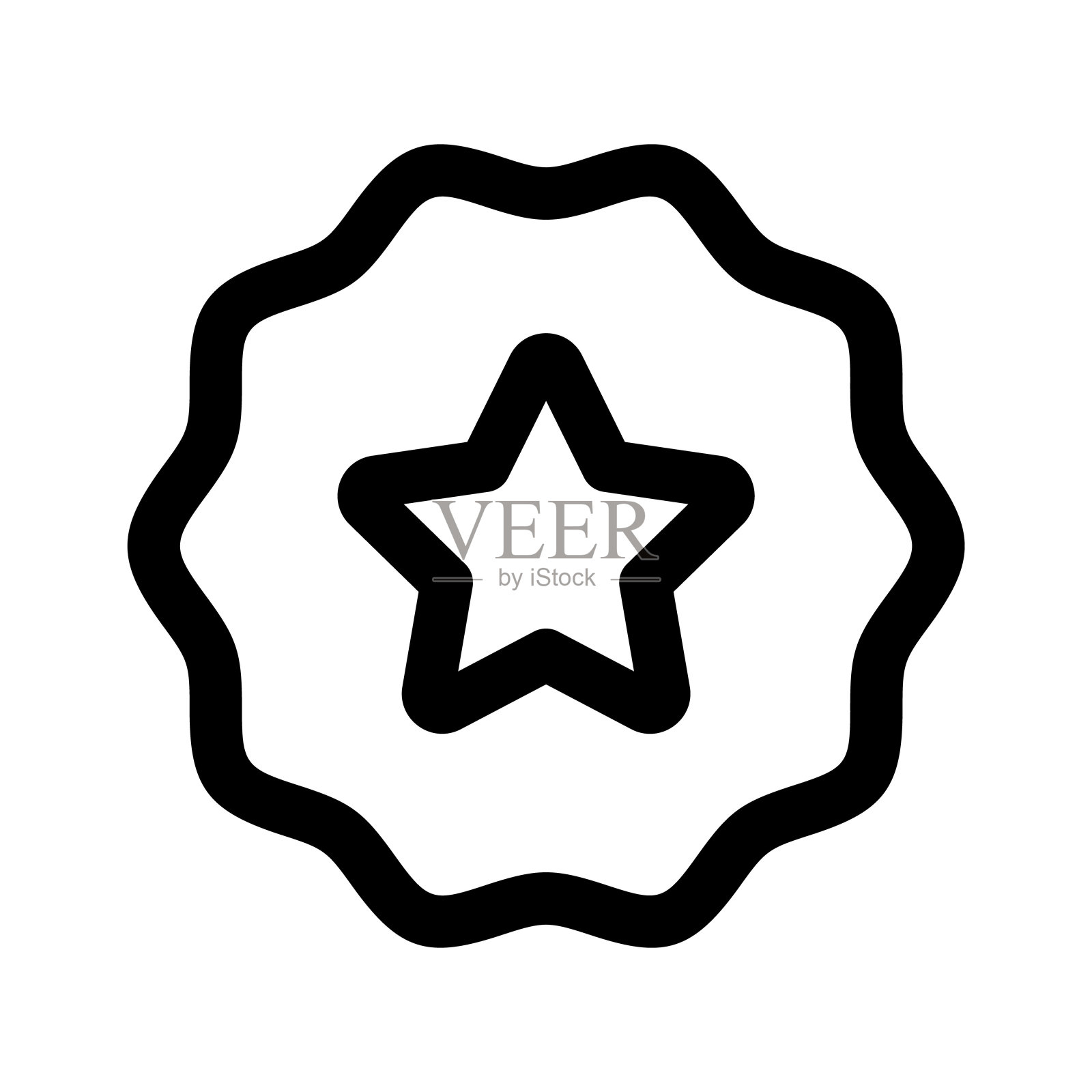 识别徽章矢量设计，准备使用图标。插画图片素材