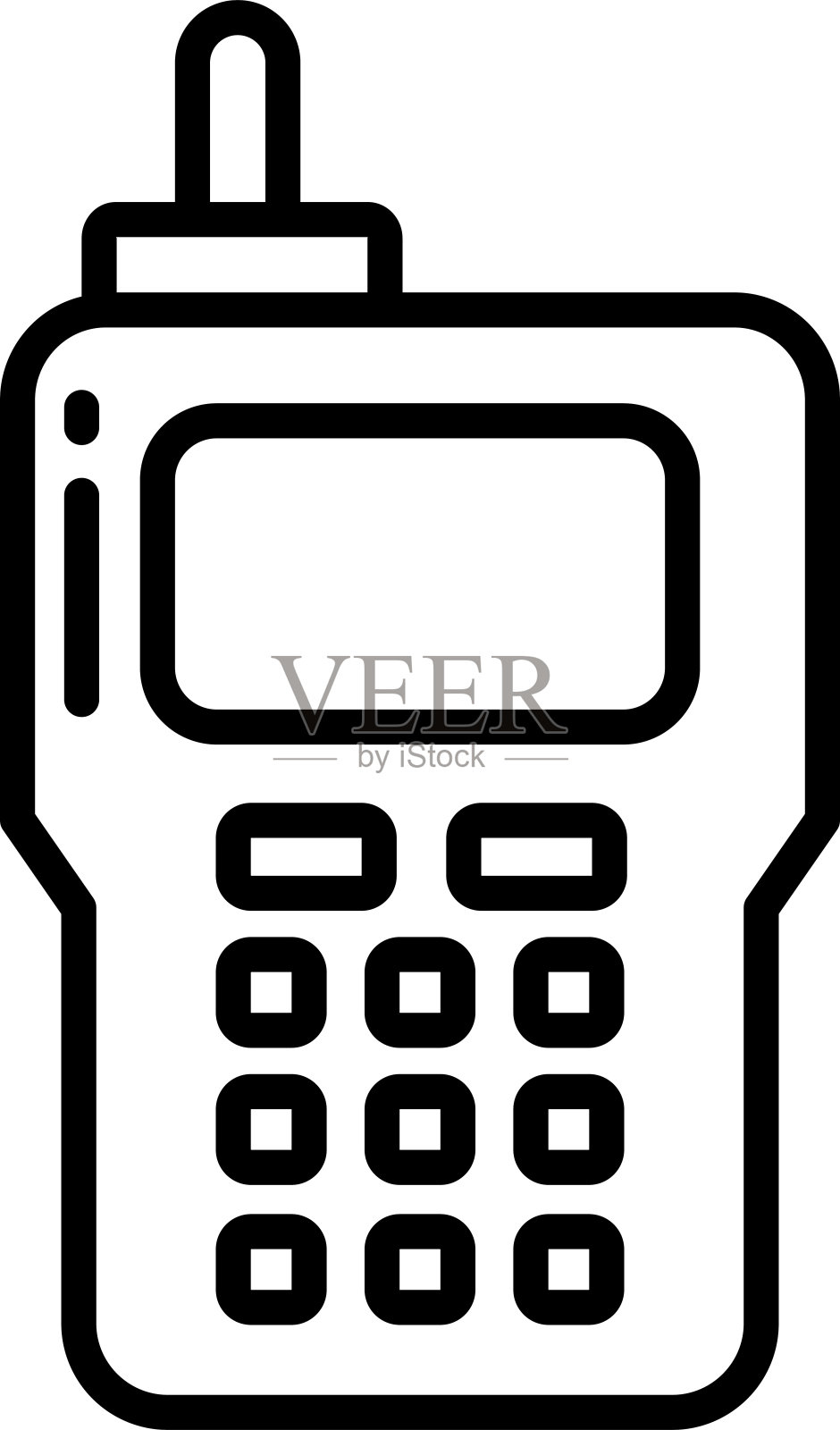 对讲机的轮廓矢量插图插画图片素材