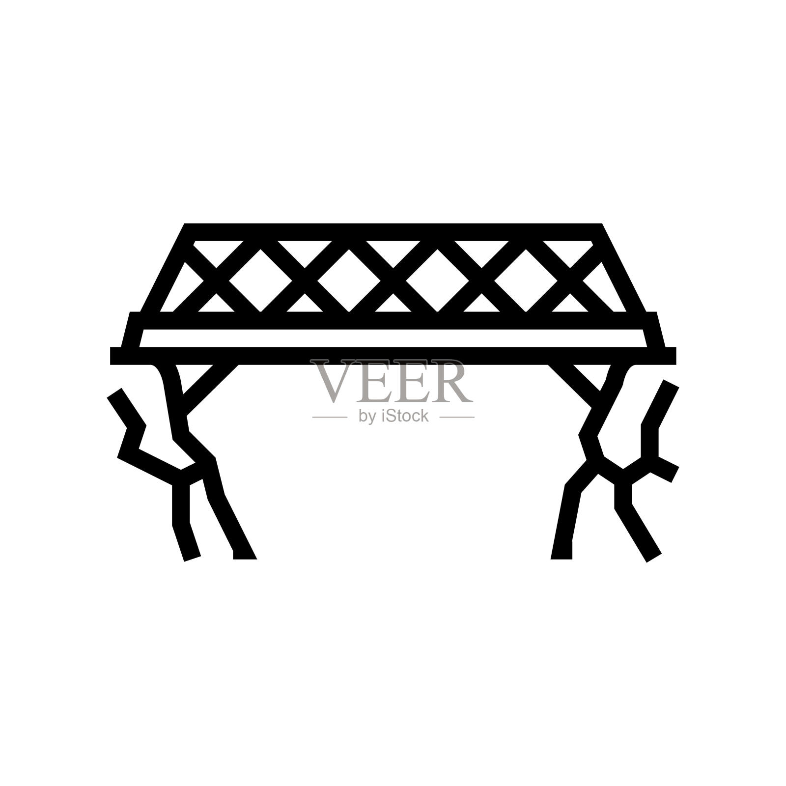 点阵桥线图标矢量插图插画图片素材