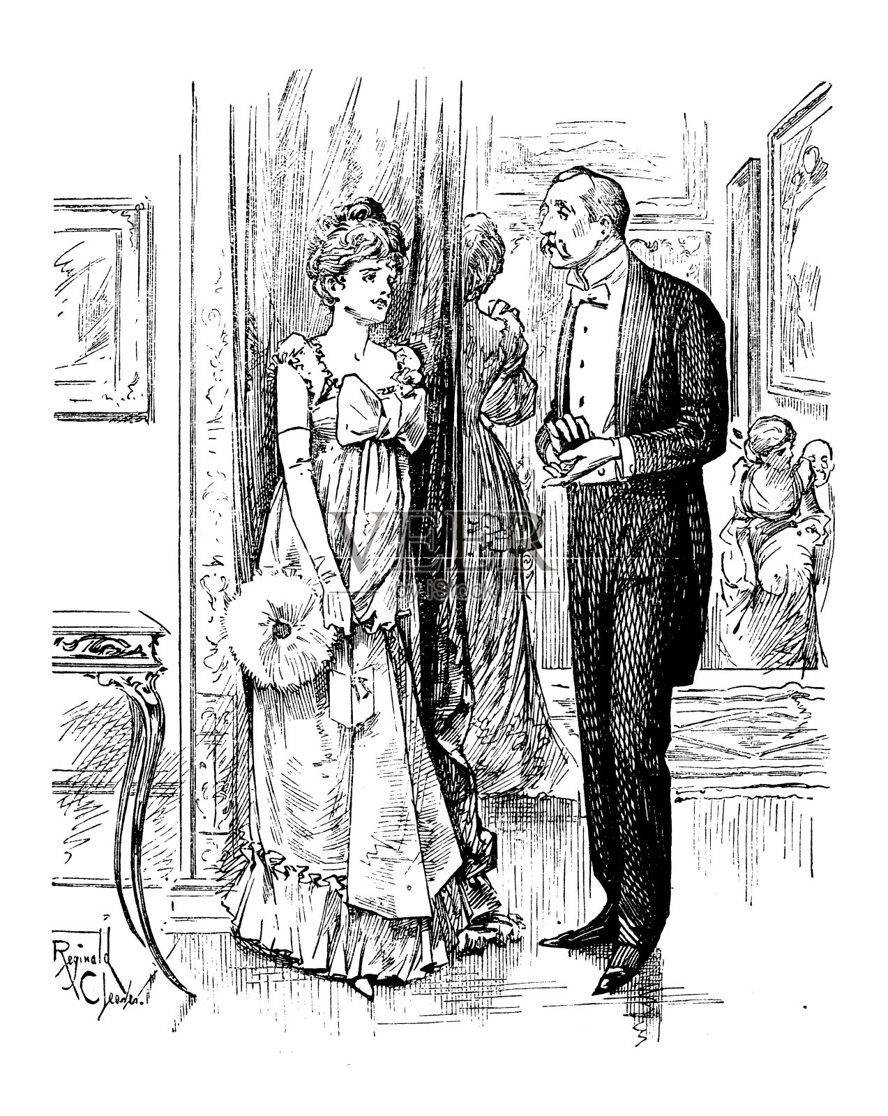 英国讽刺漫画插画图片素材