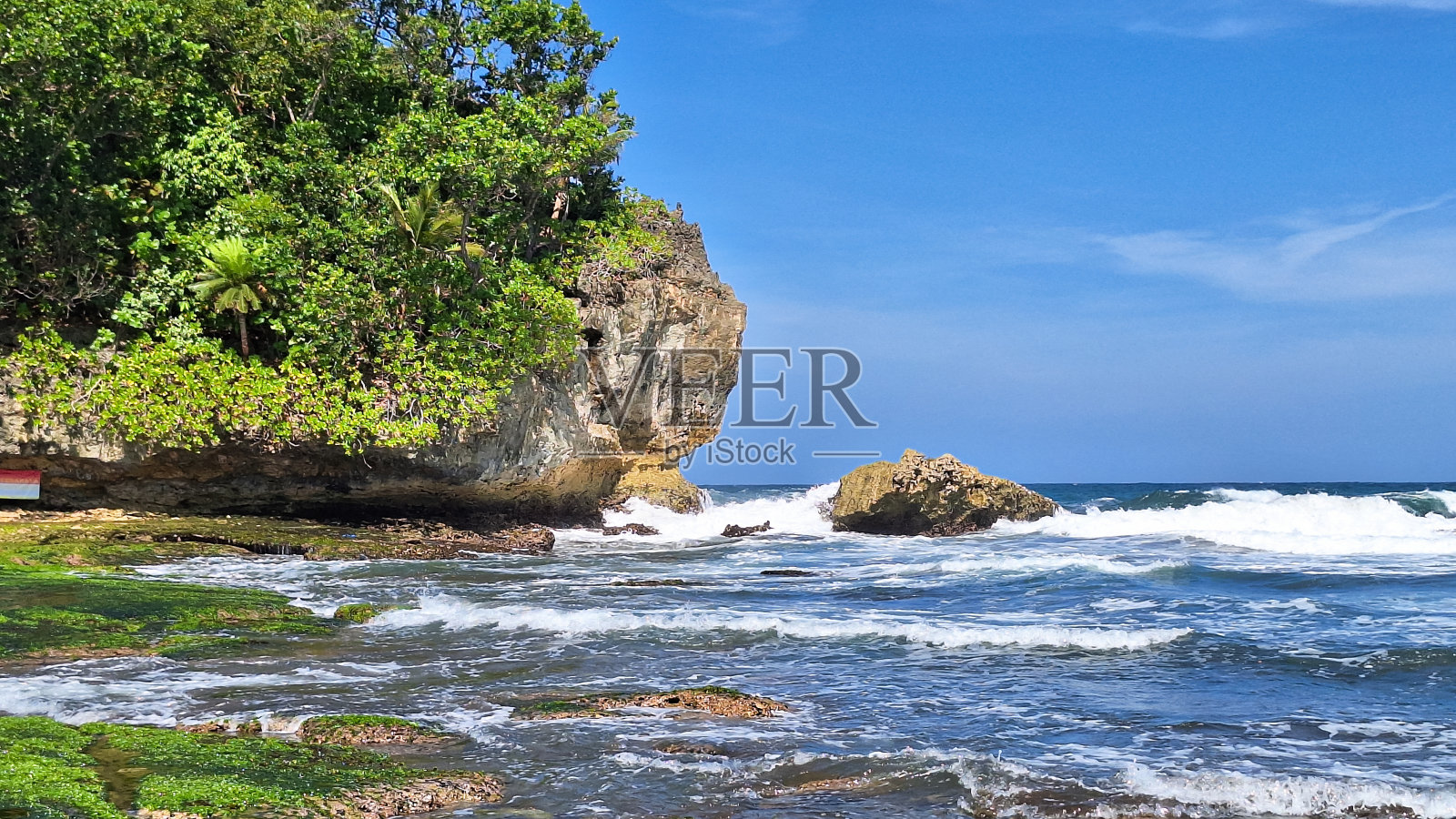马达萨里海滩与珊瑚岛的景色照片摄影图片