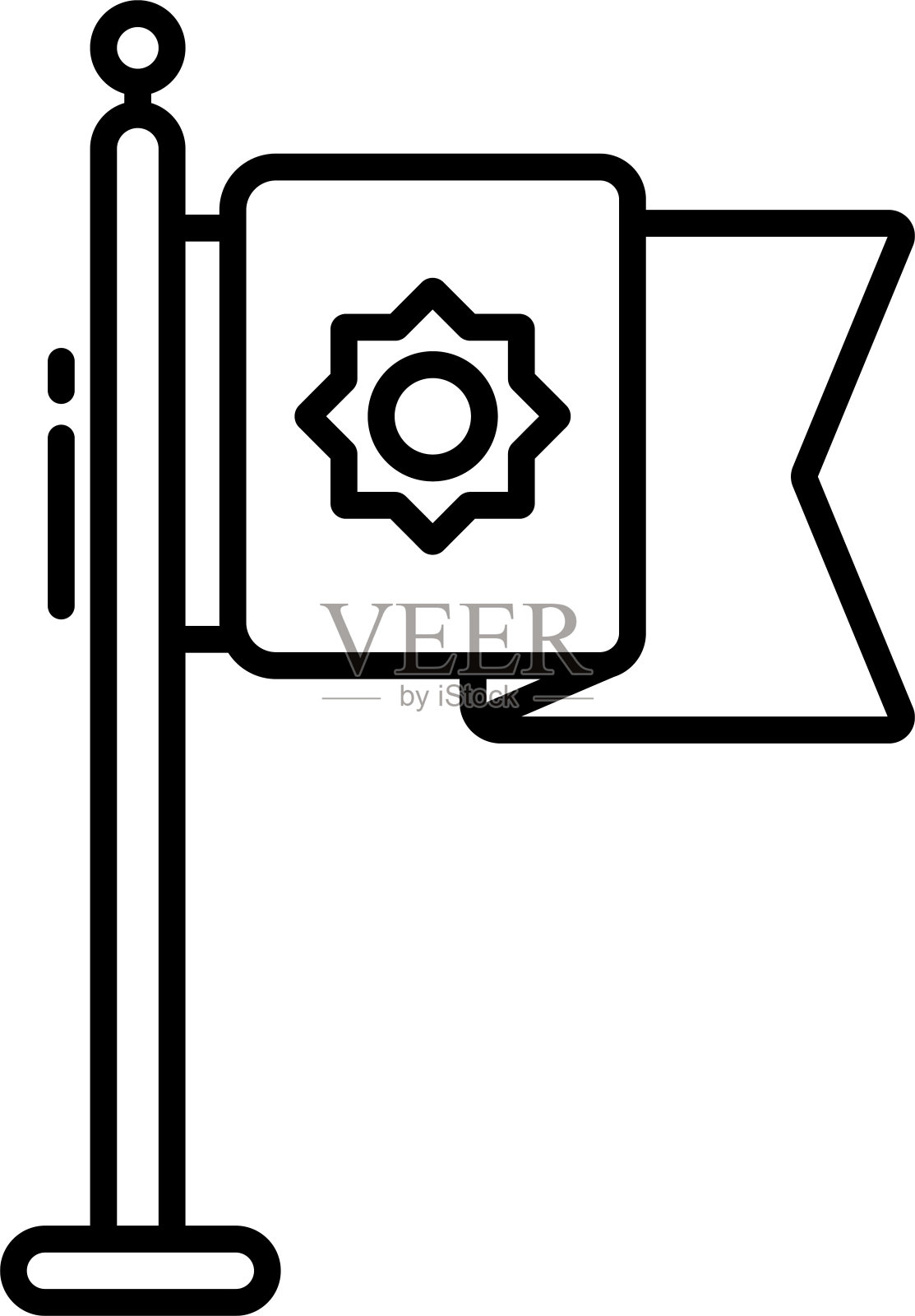 拉姆丹旗轮廓矢量插图插画图片素材