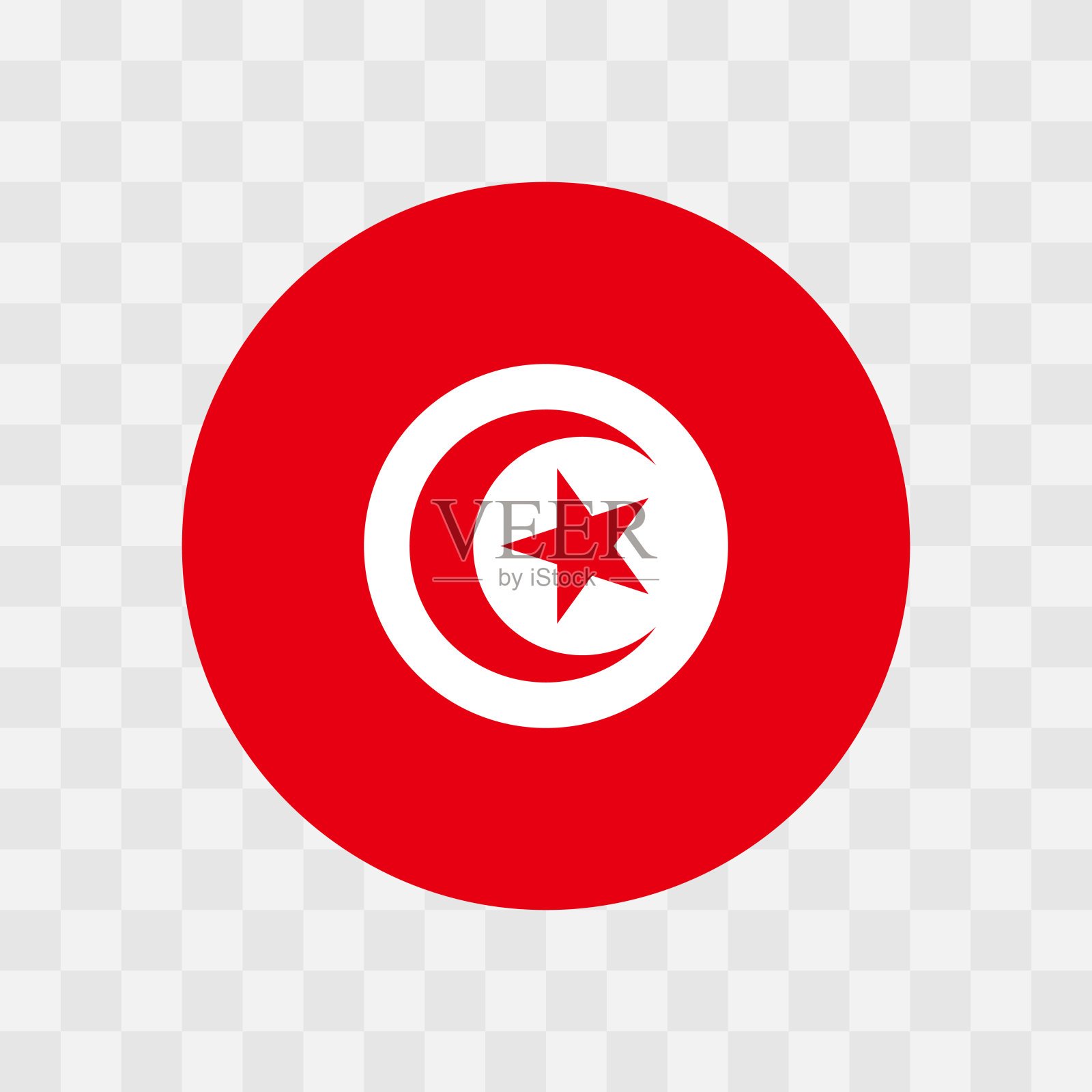 突尼斯的圆形矢量旗插画图片素材