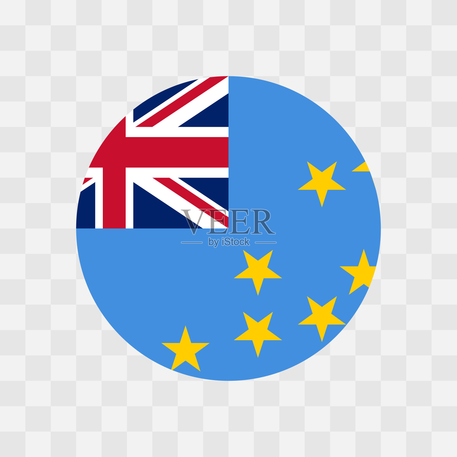 图瓦卢的圆形矢量旗插画图片素材