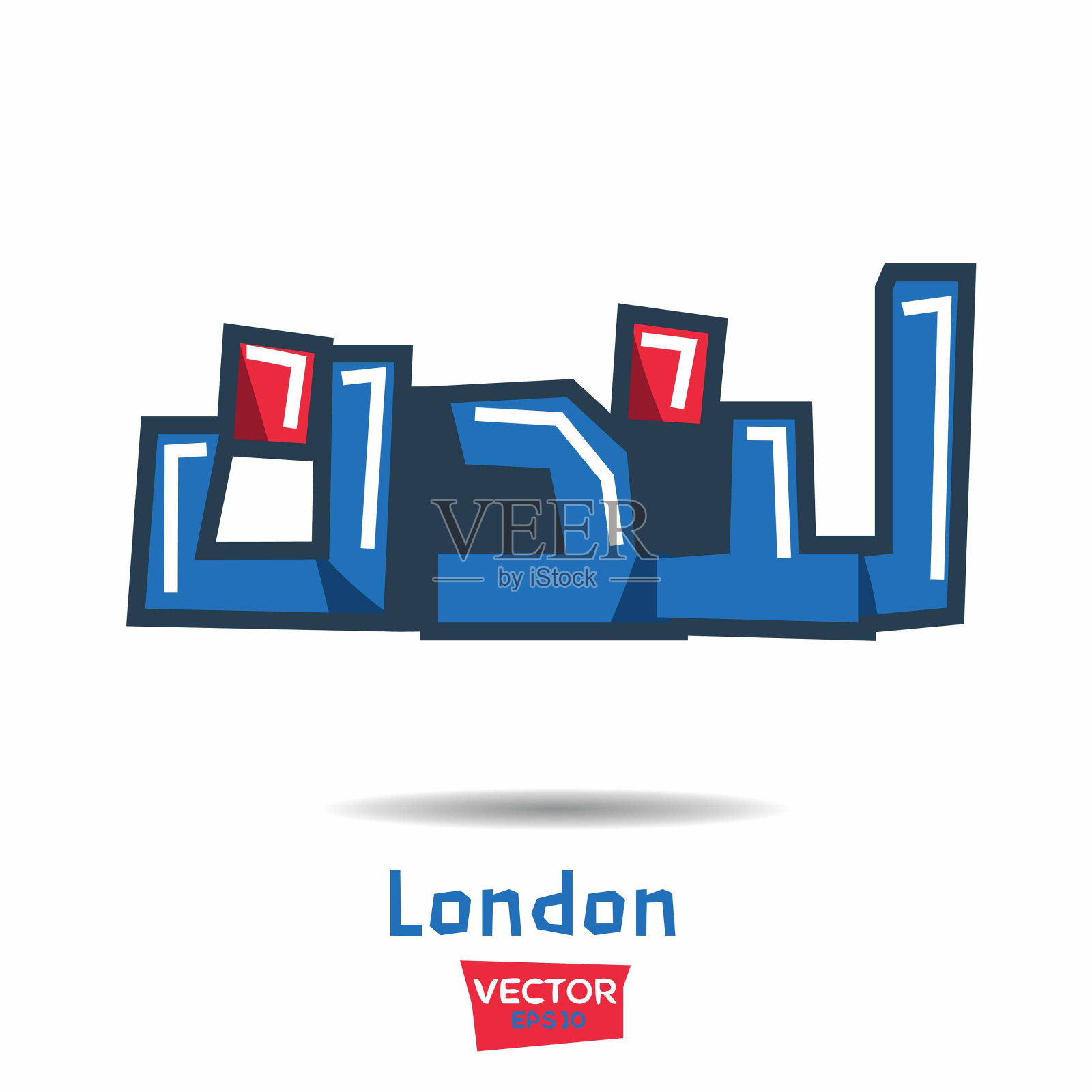 (伦敦)阿拉伯文字排版。插画图片素材