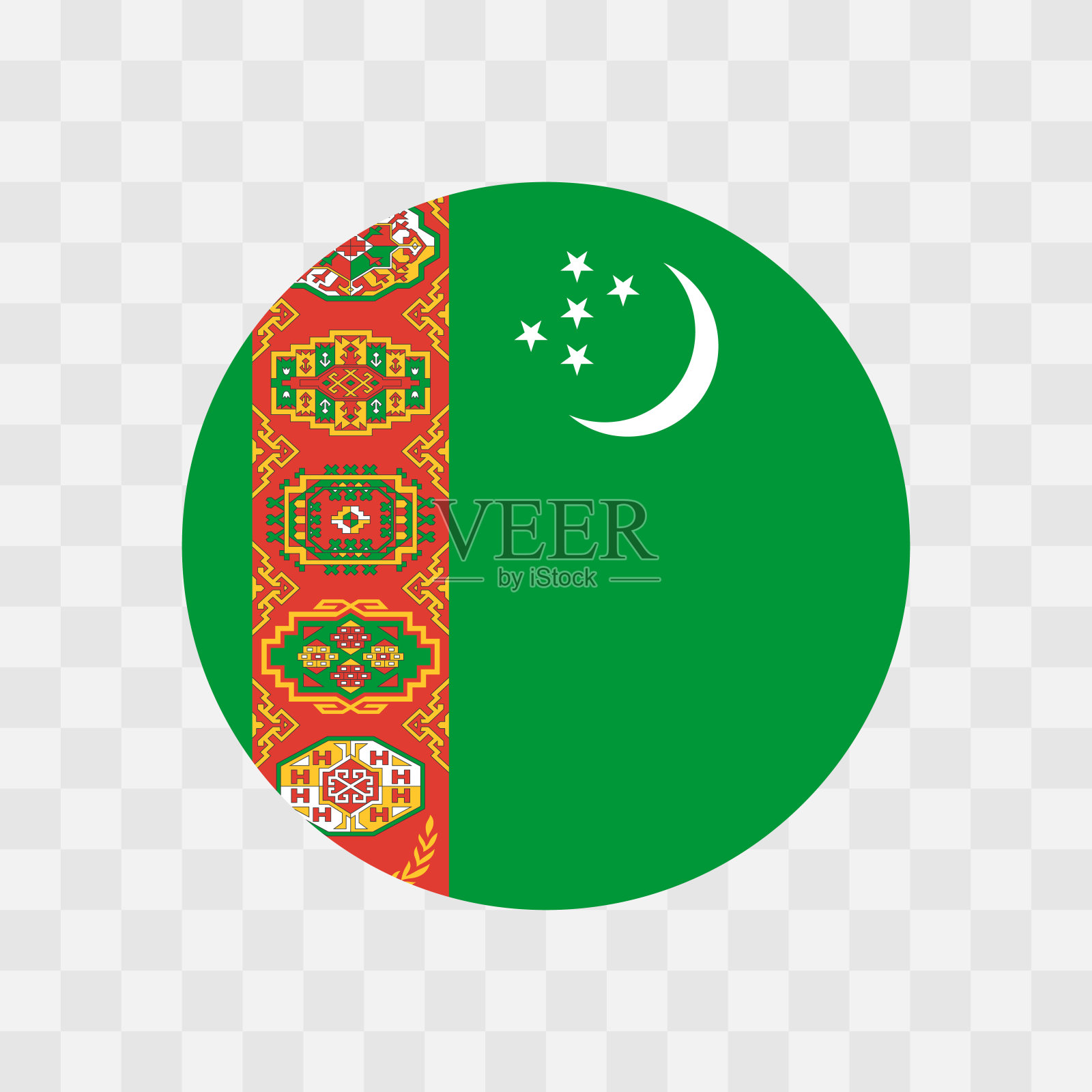 土库曼斯坦矢量旗插画图片素材