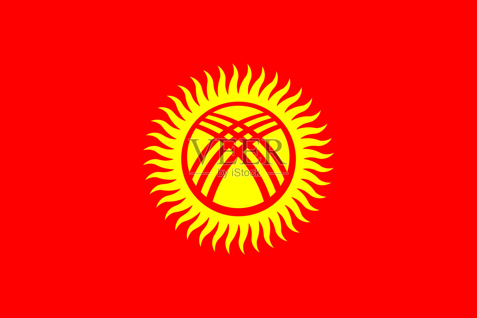 吉尔吉斯斯坦矢量旗插画图片素材