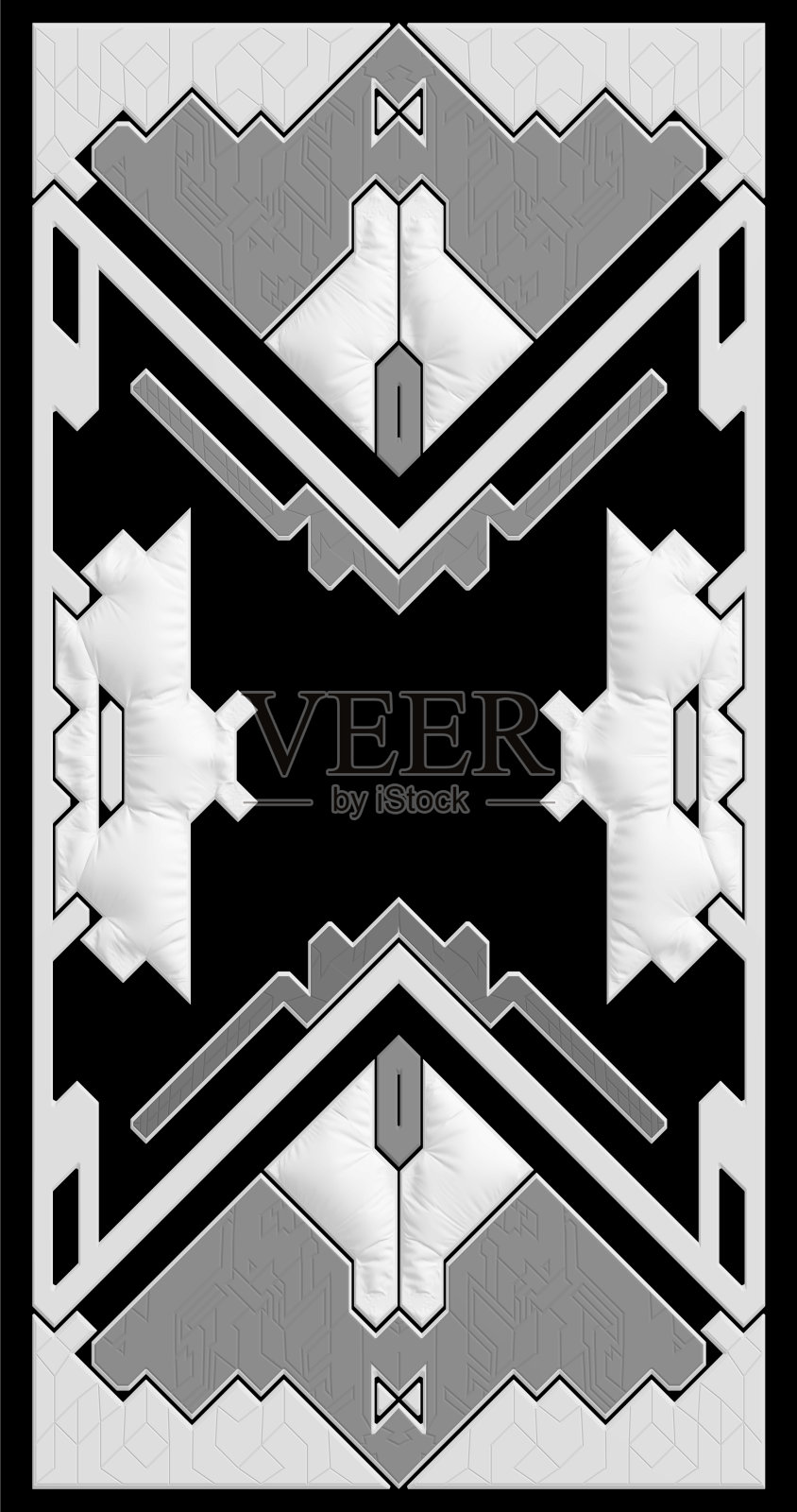 艺术框架与3D高保真元素和织物覆盖在黑色和白色。矢量插图。插画图片素材