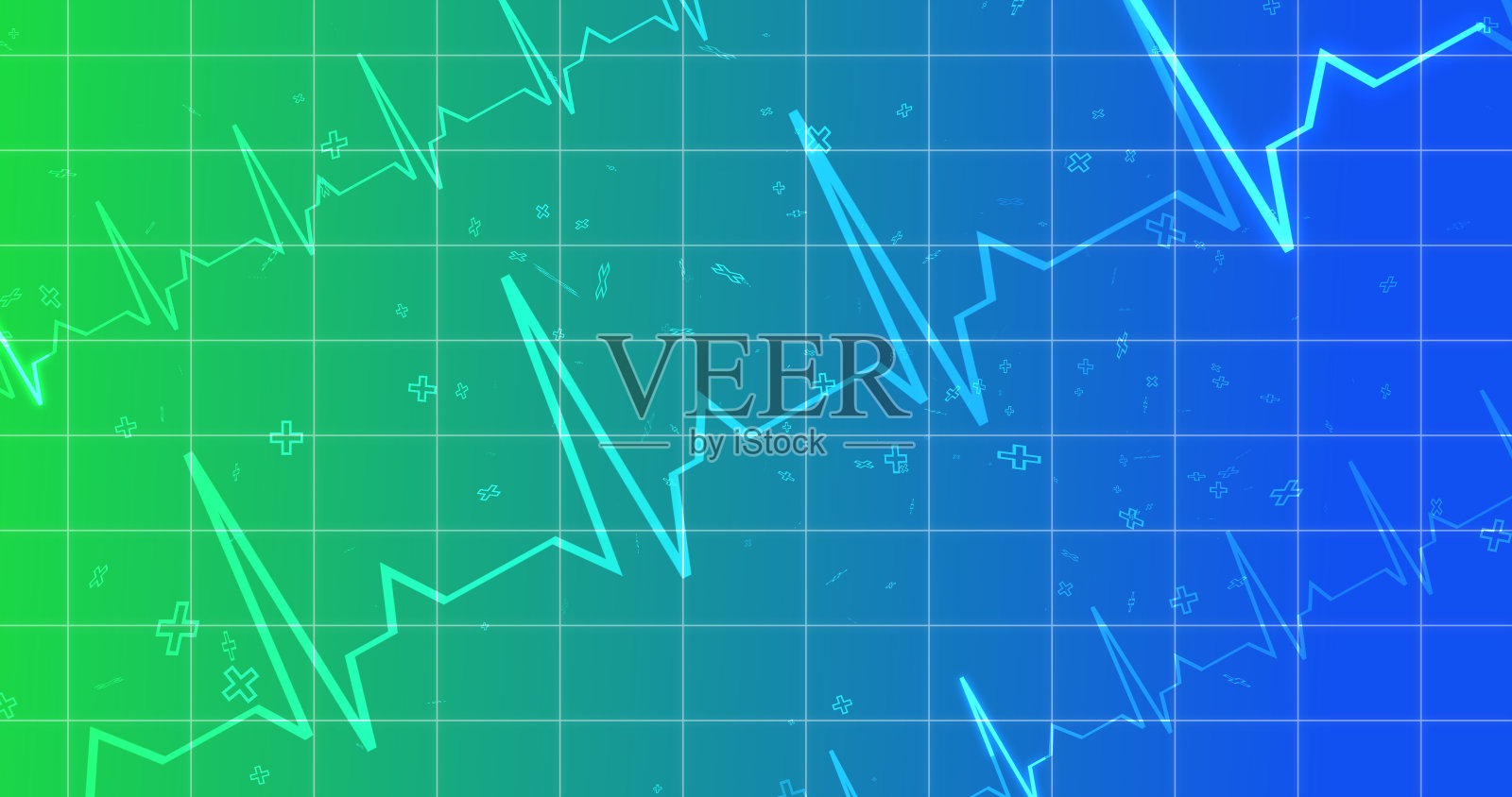 心电图运动保健医疗bg。六边形生物技术与化学分子的健康创新理念。药学DNA介绍信息图医学药物护理辅助。插画图片素材