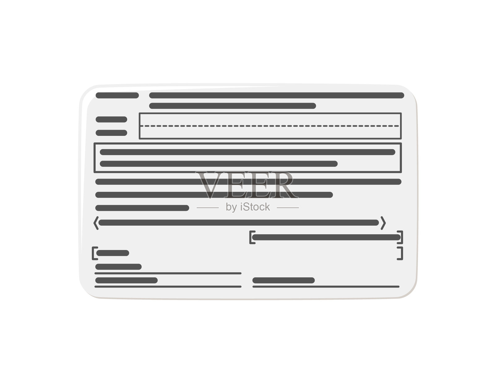 国民健康保险卡背面。身份证明文件。插画图片素材