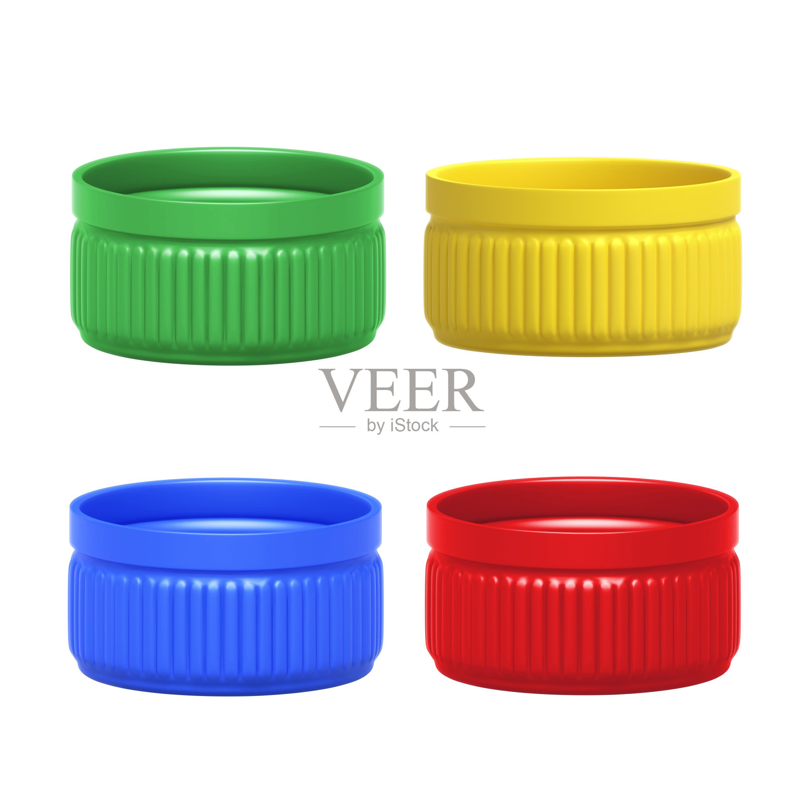 白色背景上的塑料瓶盖照片摄影图片