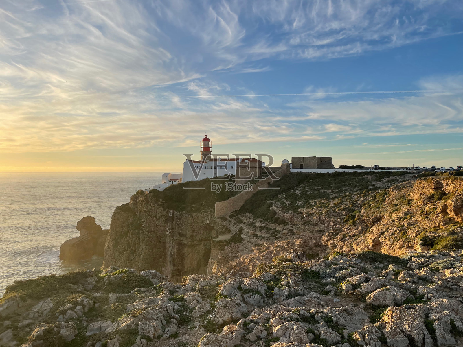角de ss<s:1> o Vesente，欧洲西南边缘，大西洋，悬崖，萨格雷斯，葡萄牙照片摄影图片