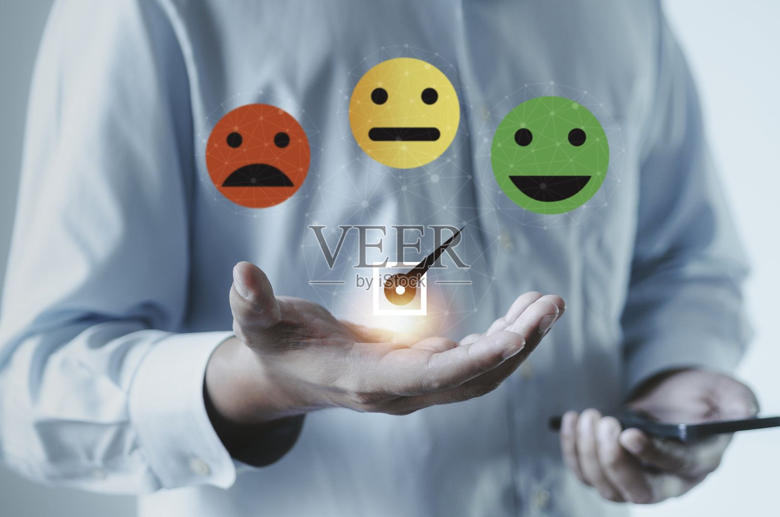 衡量人们的满意度客户意见、用户体验或客户评价对商业理念的评价。照片摄影图片