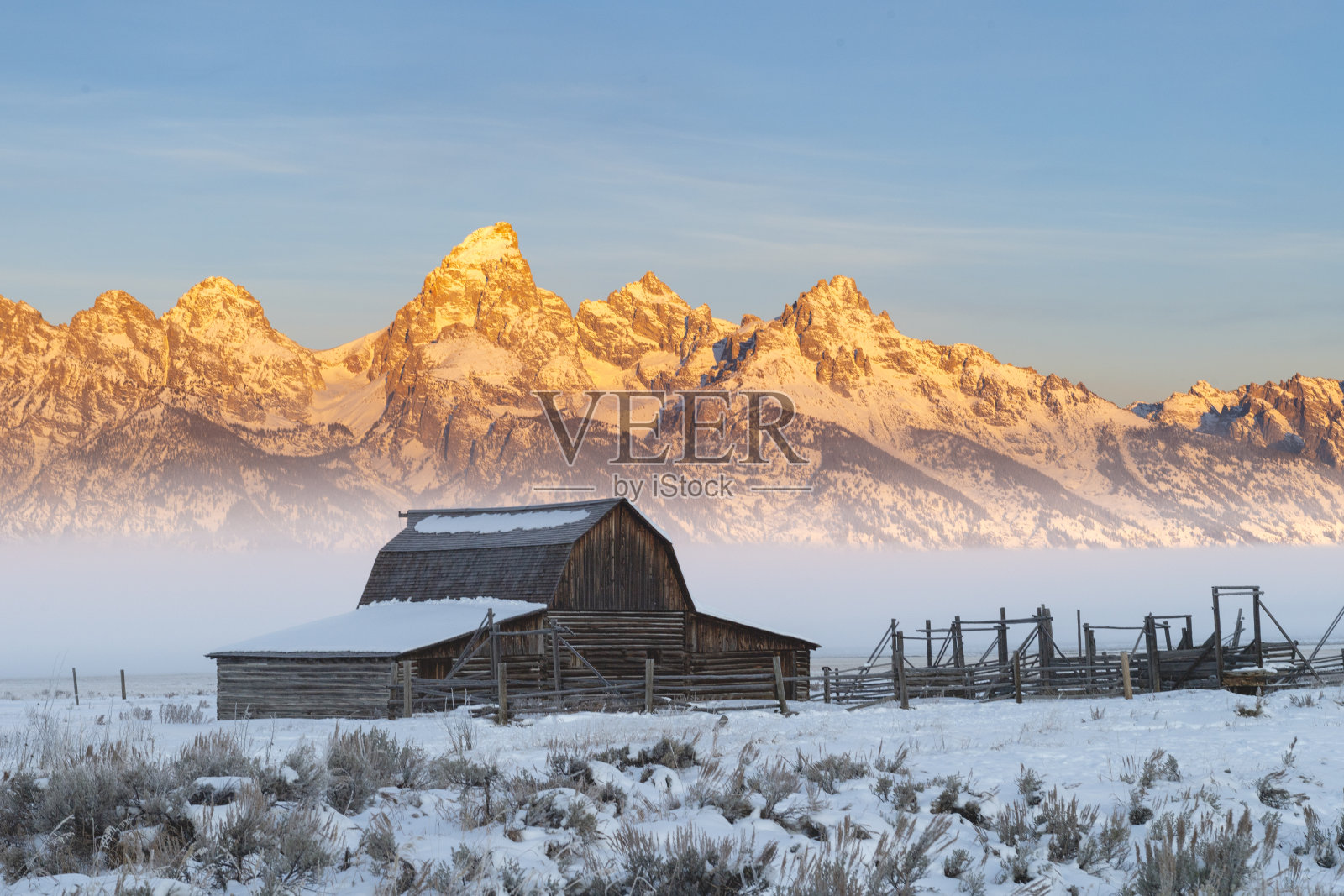 景观和莫尔顿谷仓照片摄影图片