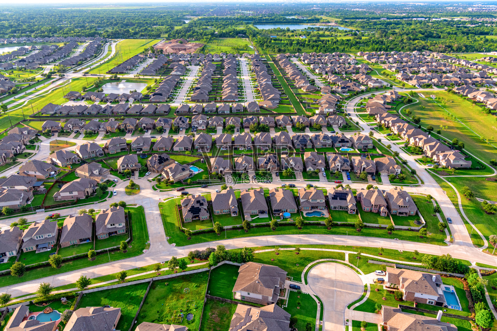 休斯顿郊区住宅开发照片摄影图片