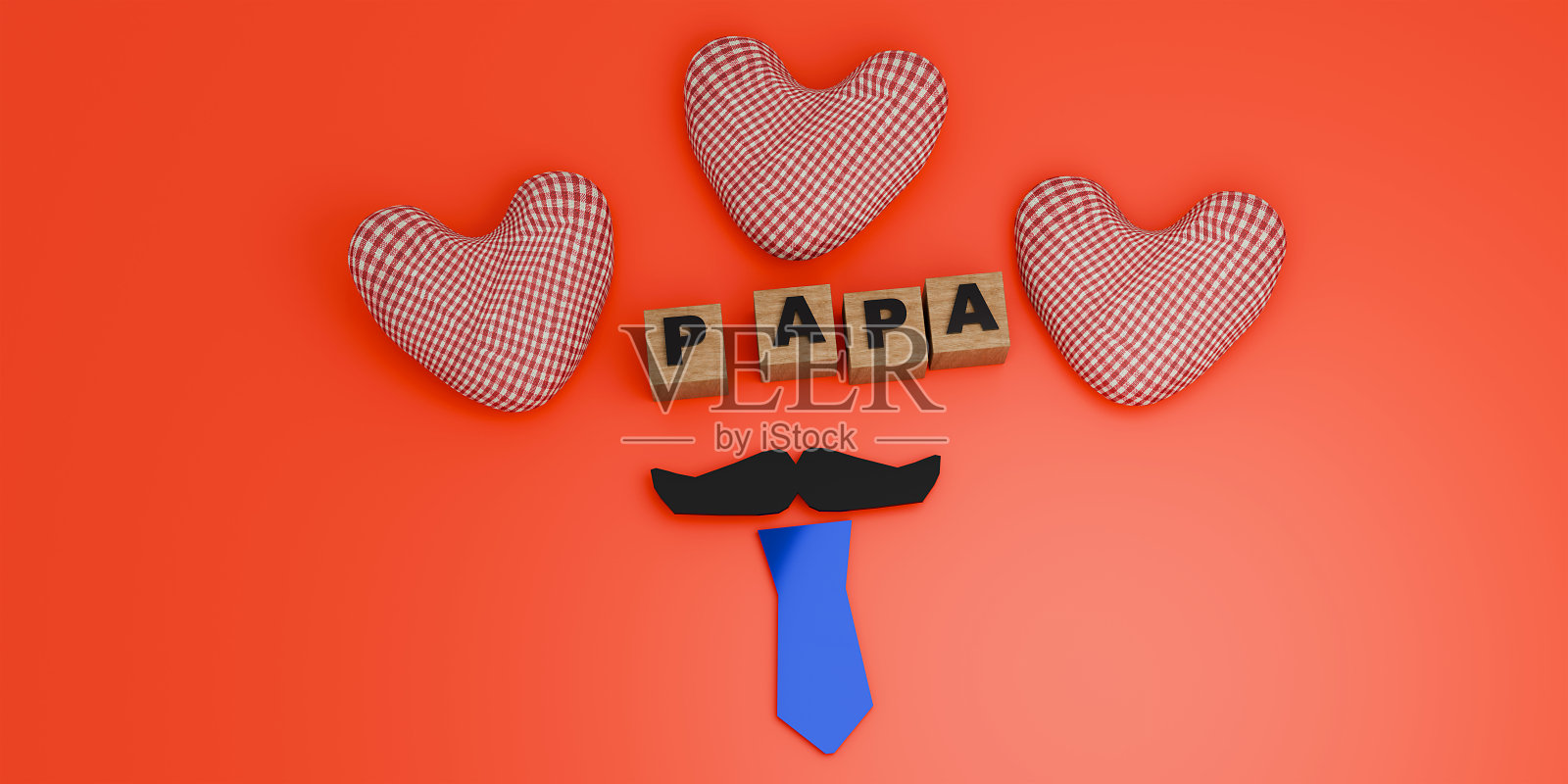 祝父亲节快乐3d贺卡。3 d渲染。照片摄影图片