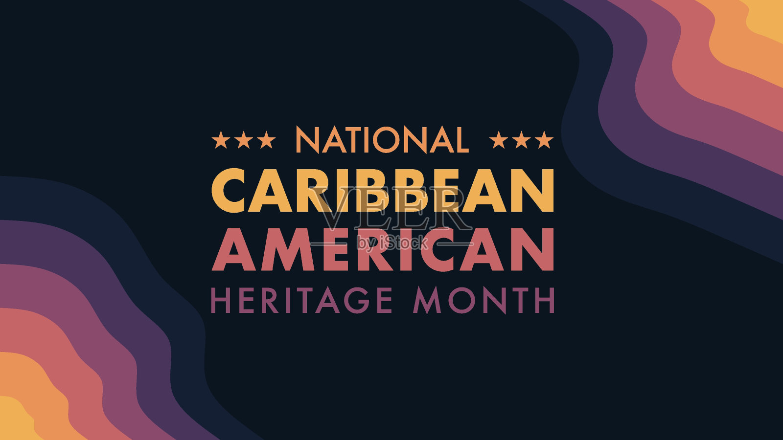 六月是全国加勒比裔美国人传统月。节日的概念。插画图片素材