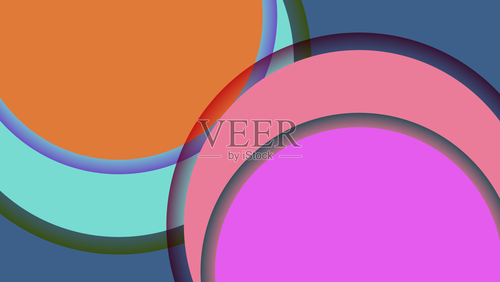 抽象颜色透明圆形曲线波浪图案横幅背景插画图片素材
