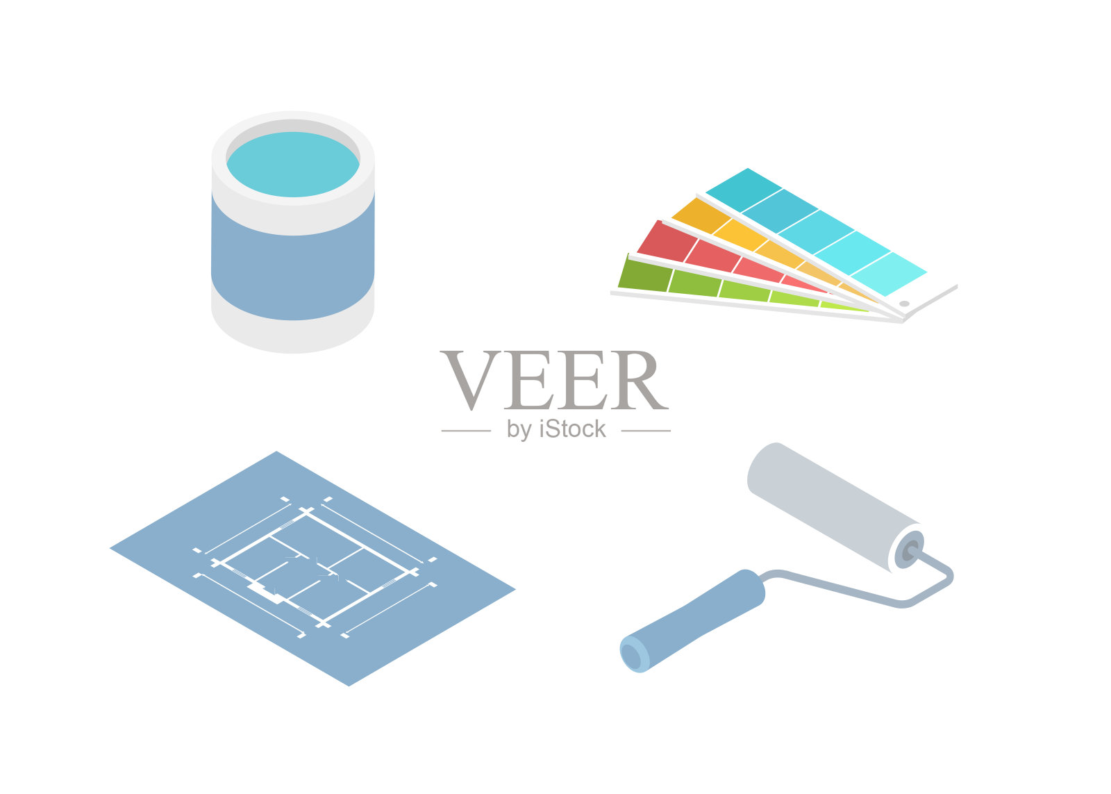 建筑组04插画图片素材