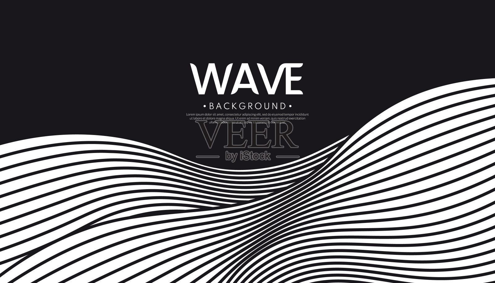 黑水波浪线图案背景。日式风格的概念。矢量插图。插画图片素材