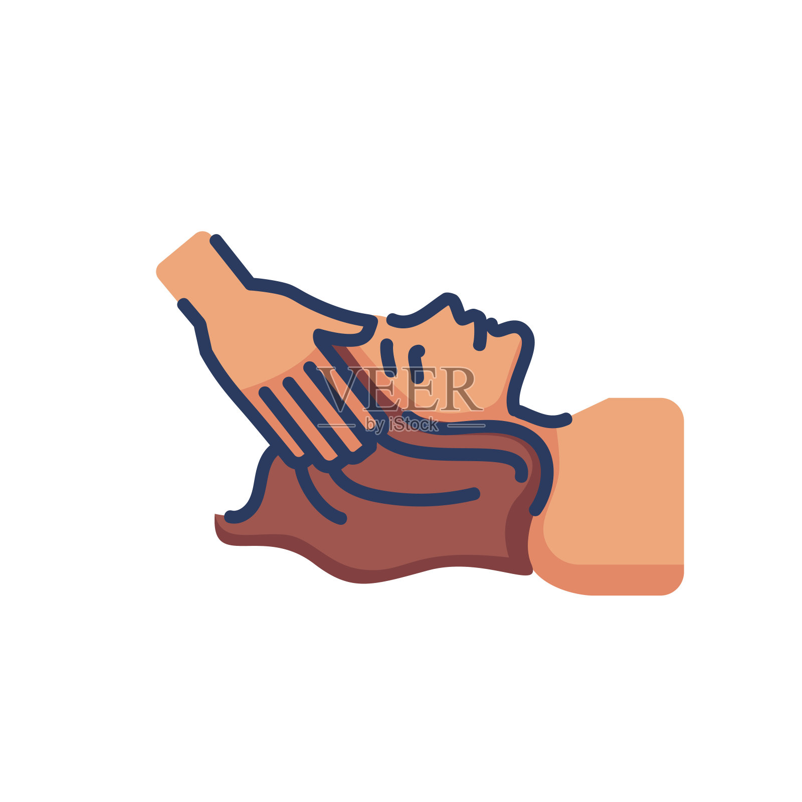 头部按摩线图标插画图片素材