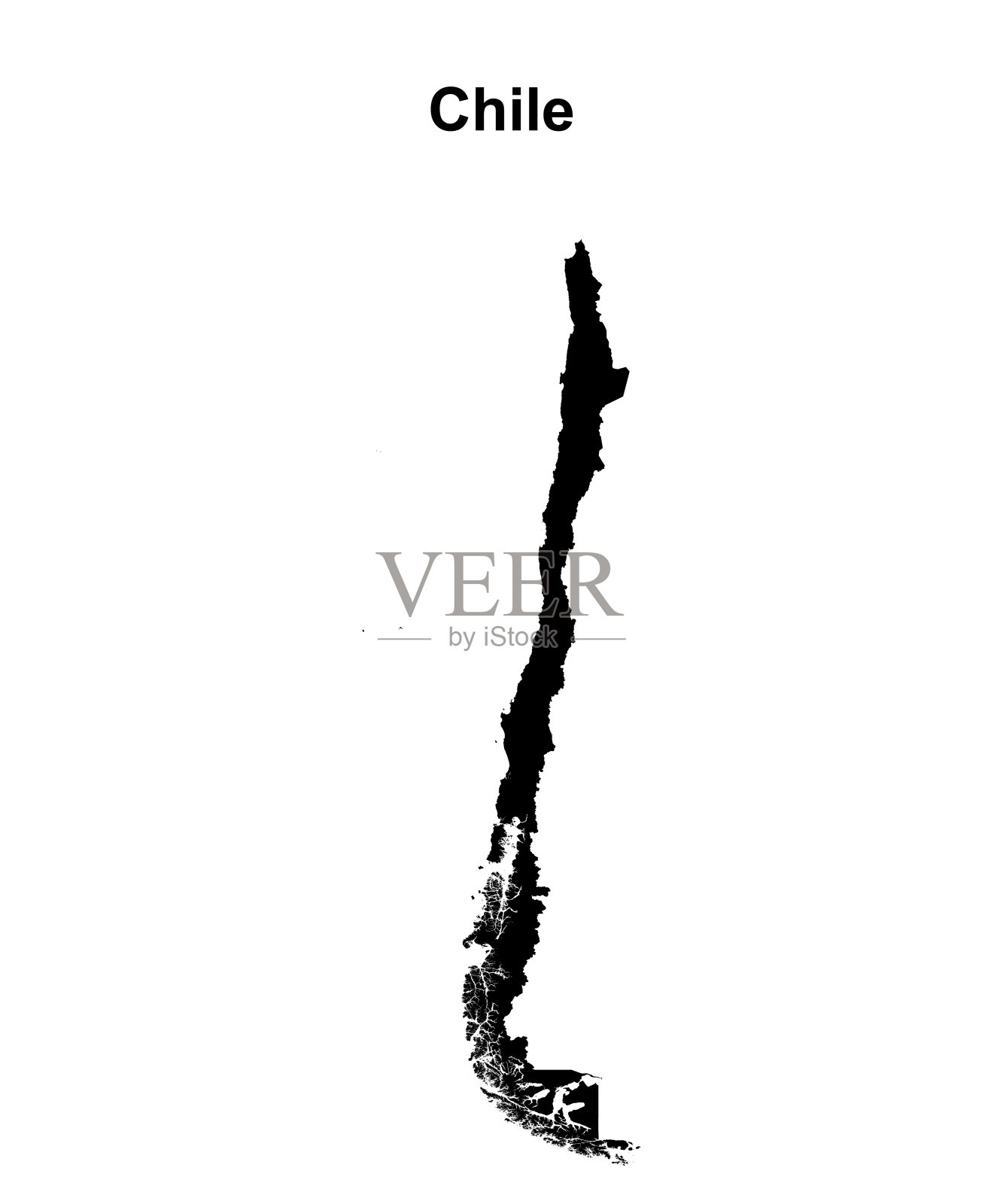 智利空白轮廓图设计插画图片素材