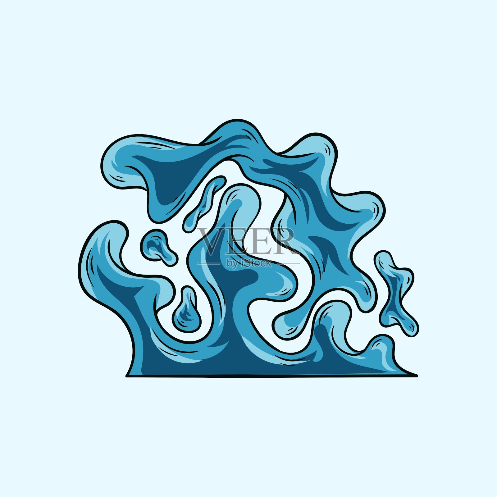 水波抽象设计。说明向量插画图片素材