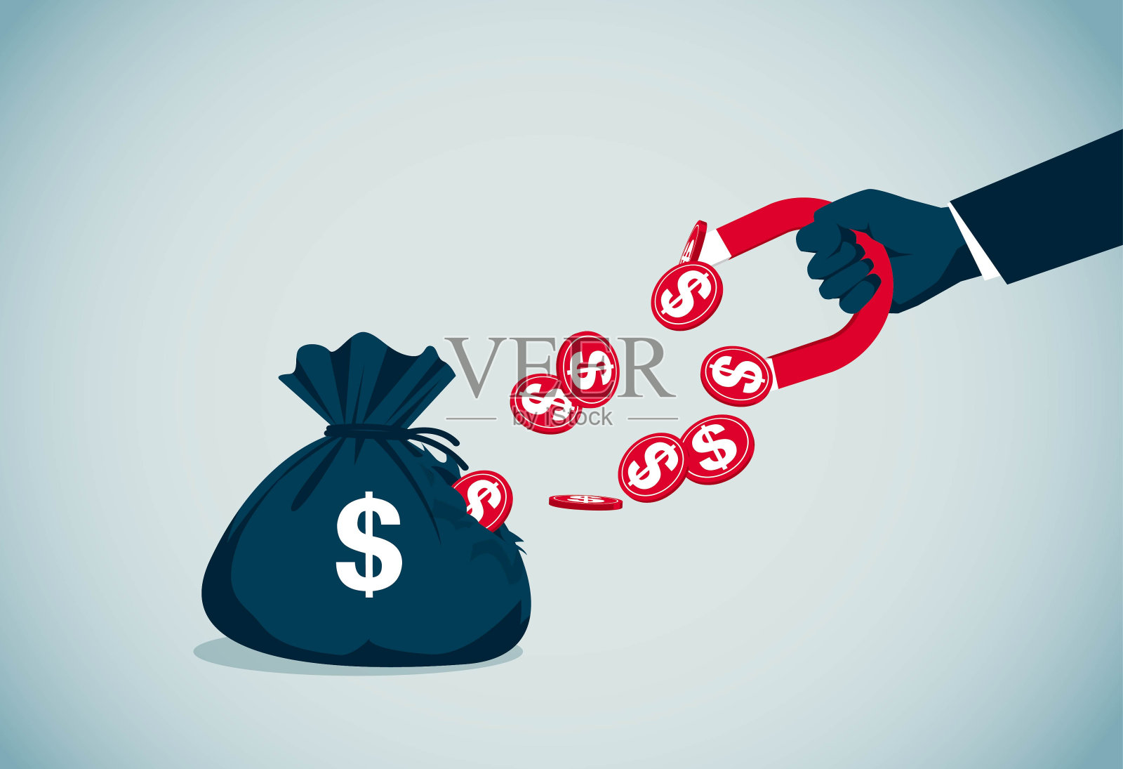 从钱包里偷硬币插画图片素材