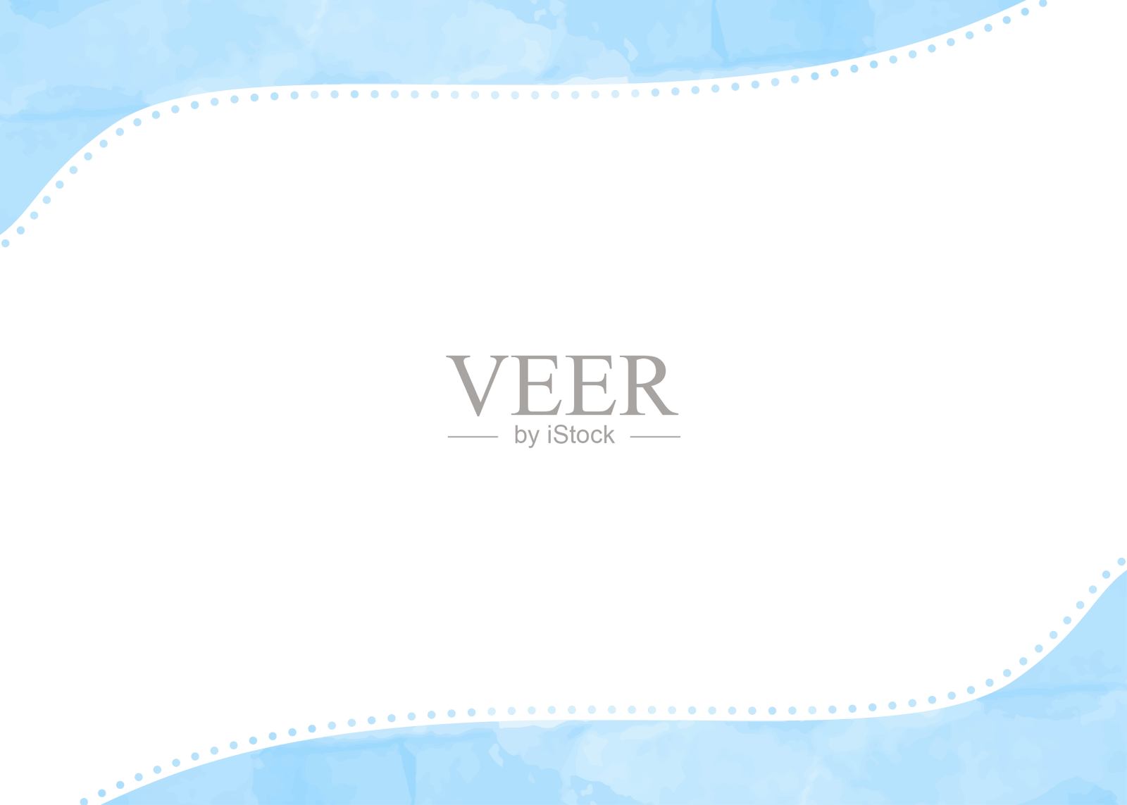 简单的曲线和圆点水彩风格，夏日框架材料插画图片素材