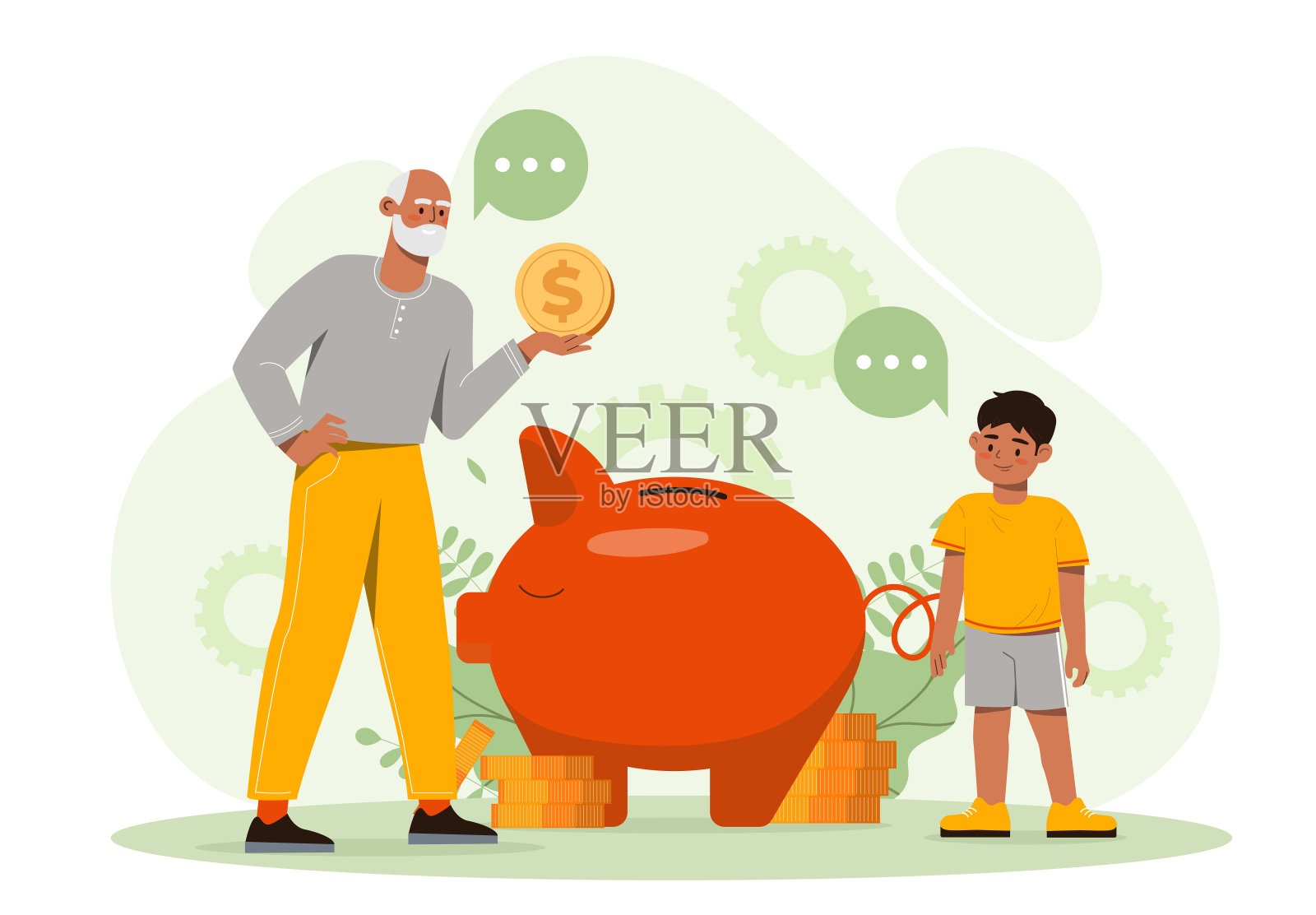 家庭储蓄矢量插画图片素材