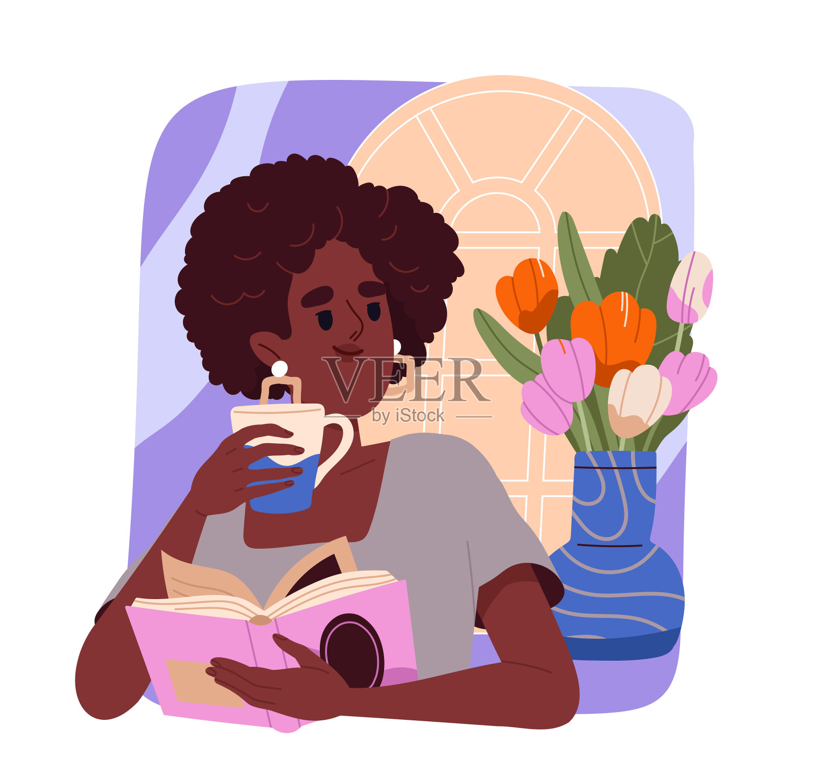 女性应对压力矢量插画图片素材