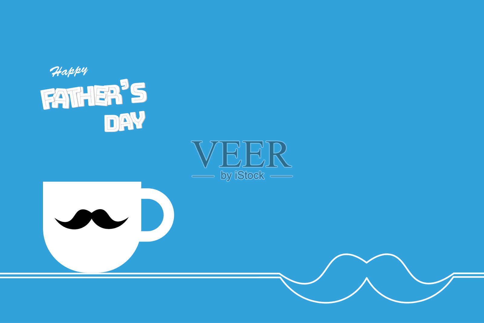 父亲节快乐背景设计，父亲节快乐书法贺卡，海报，横幅模板。插画图片素材