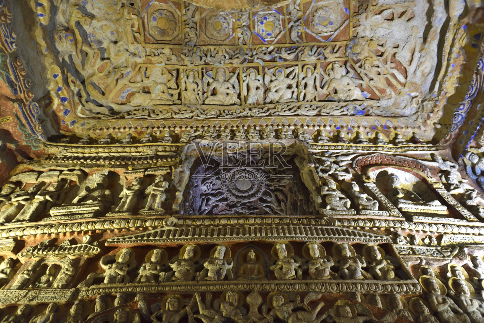 云岗石窟照片摄影图片