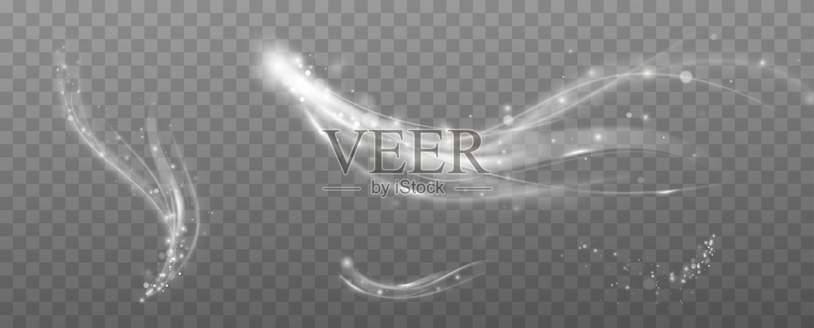 带尘埃的白色魔法螺旋线光效插画图片素材