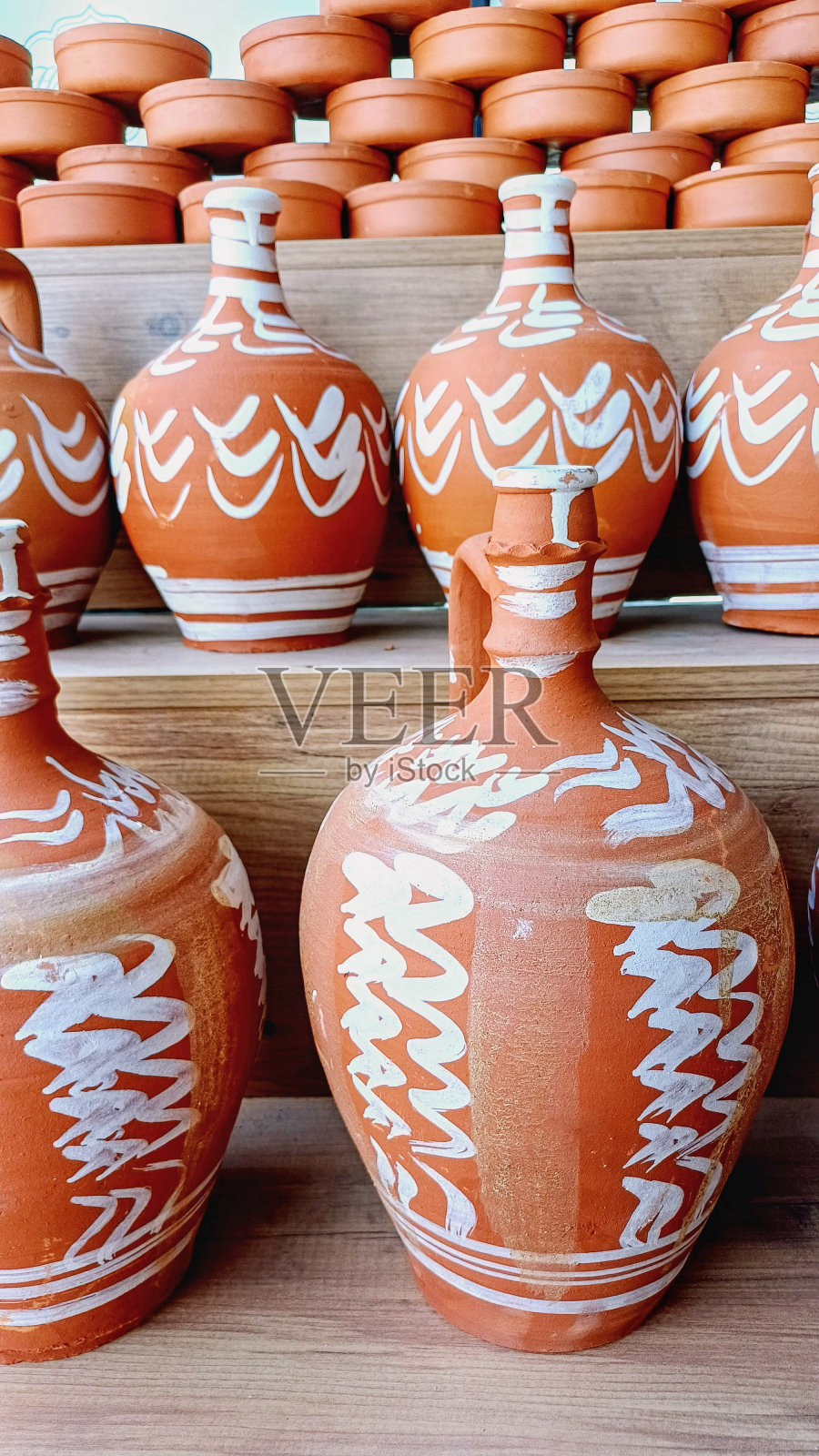 正宗的棕色陶罐，壶照片摄影图片