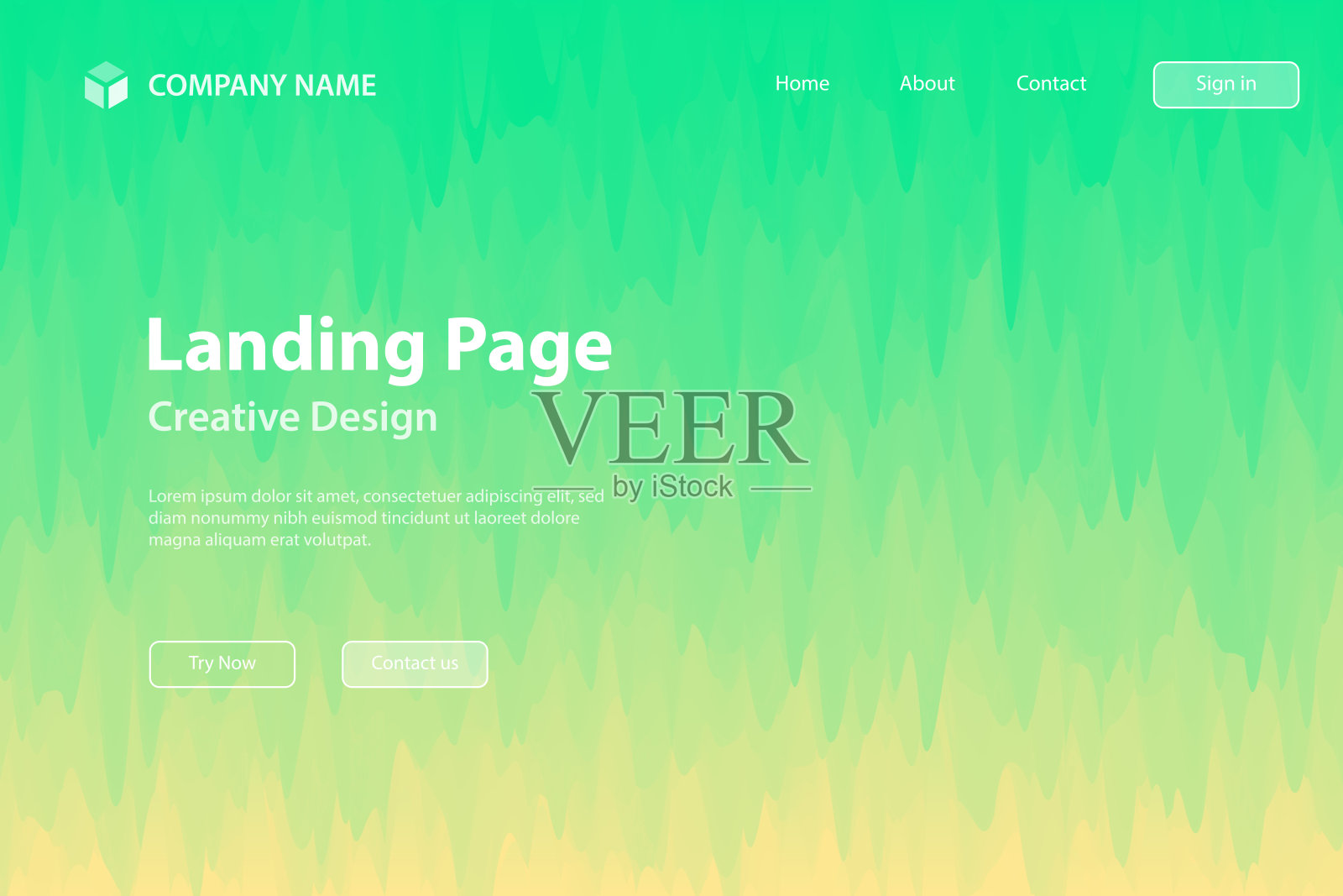 着陆页面模板-抽象背景与流行纹理-绿色渐变插画图片素材