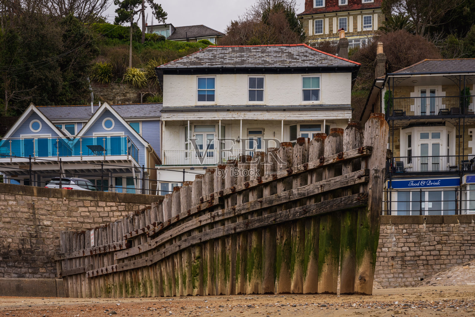 英国英格兰怀特岛文特诺的海滩和海岸照片摄影图片