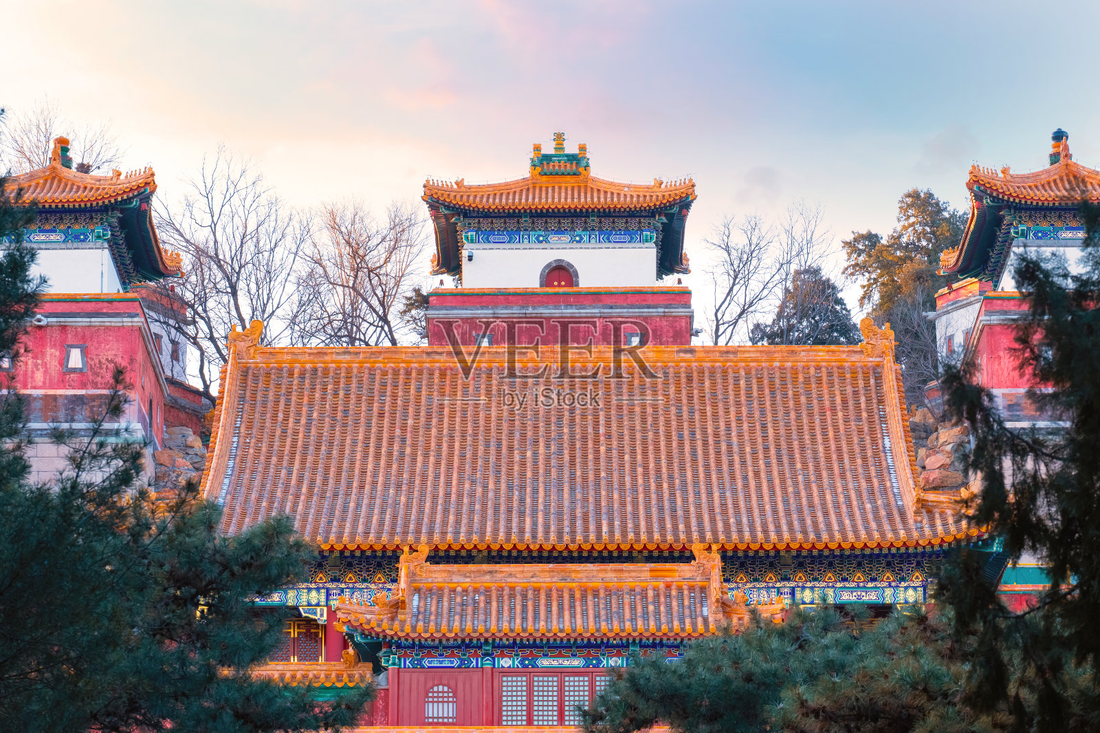 北京颐和园藏式寺庙照片摄影图片