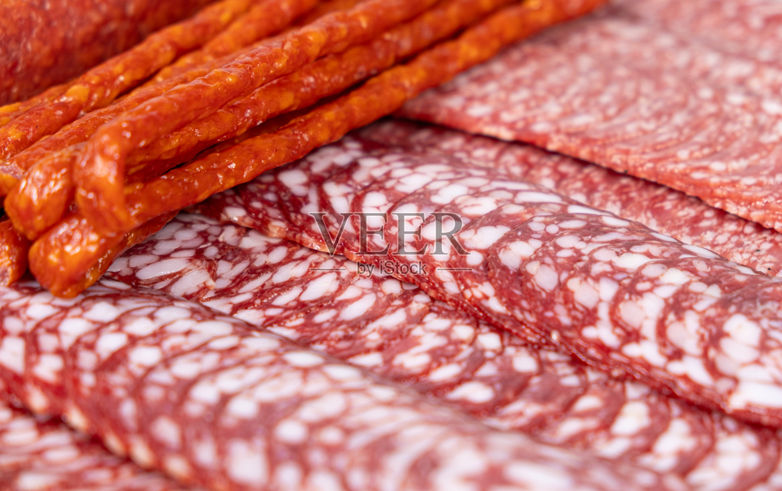 冷切，切各种香肠照片摄影图片