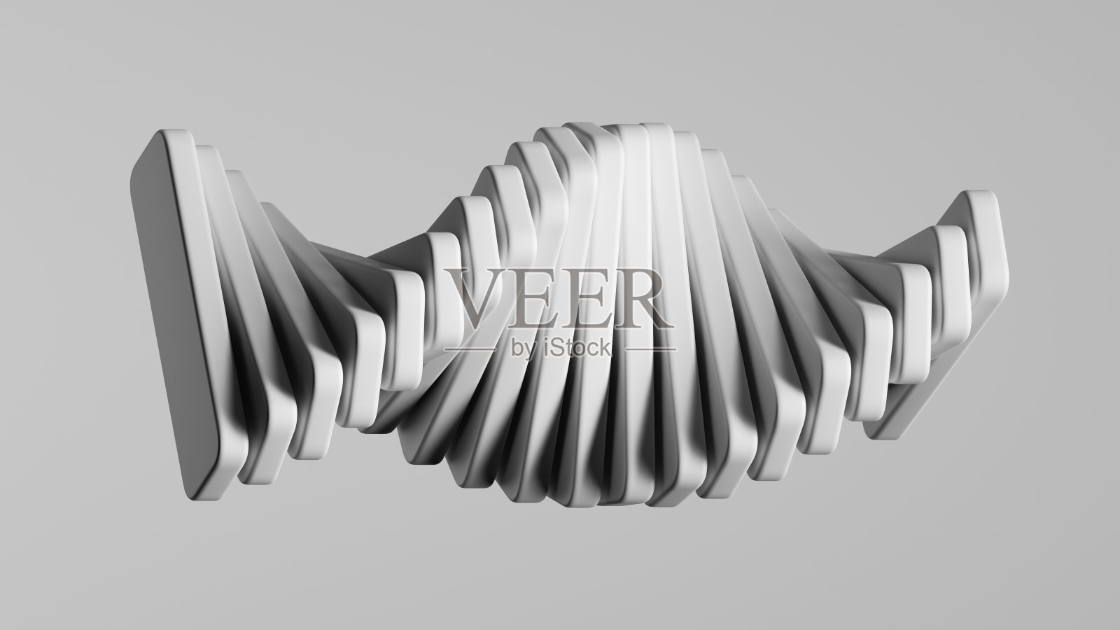 3d渲染，抽象的极简主义白色背景。一组简单的物体。扭曲的列照片摄影图片