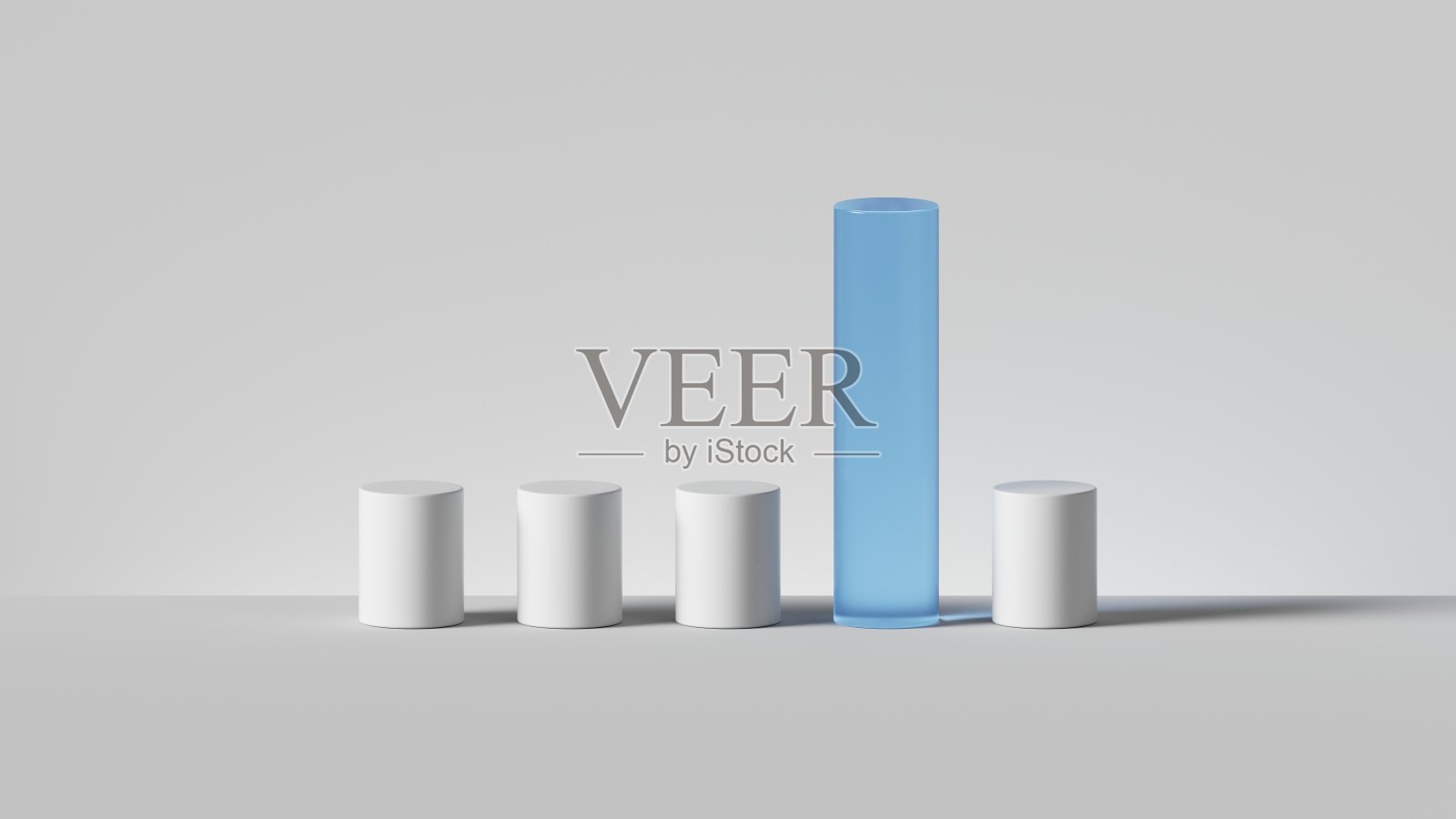 3d渲染，抽象最小几何背景。孤立的圆柱体物体，原始的形状。利润图表。积极的结果。成功的经营理念，独一无二，优势隐喻照片摄影图片