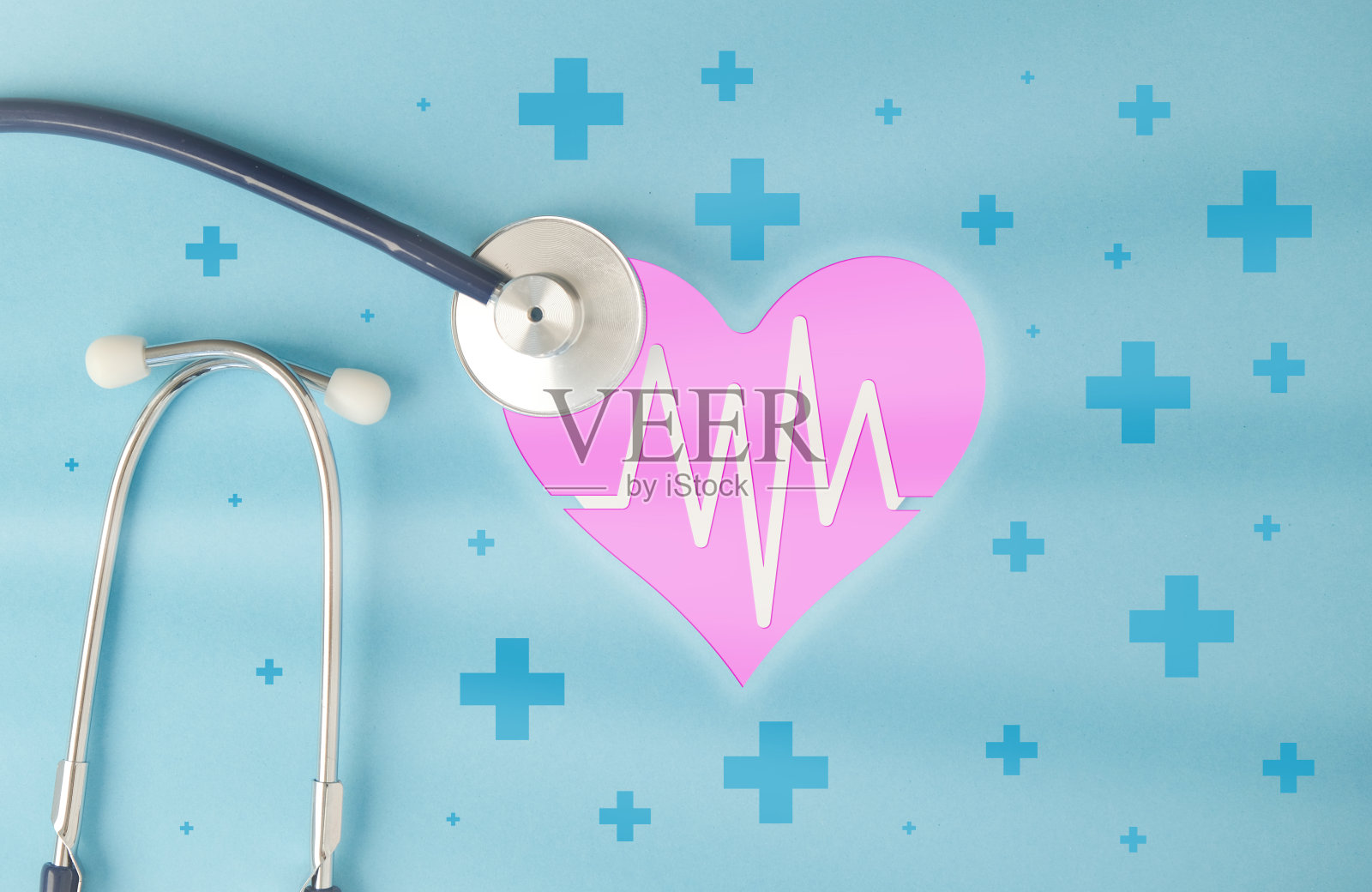 心脏跳动具有医学背景，服务健康和医疗科技理念照片摄影图片