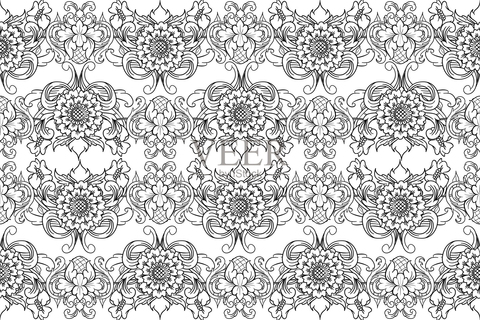 巴洛克式装饰设计元素插画图片素材