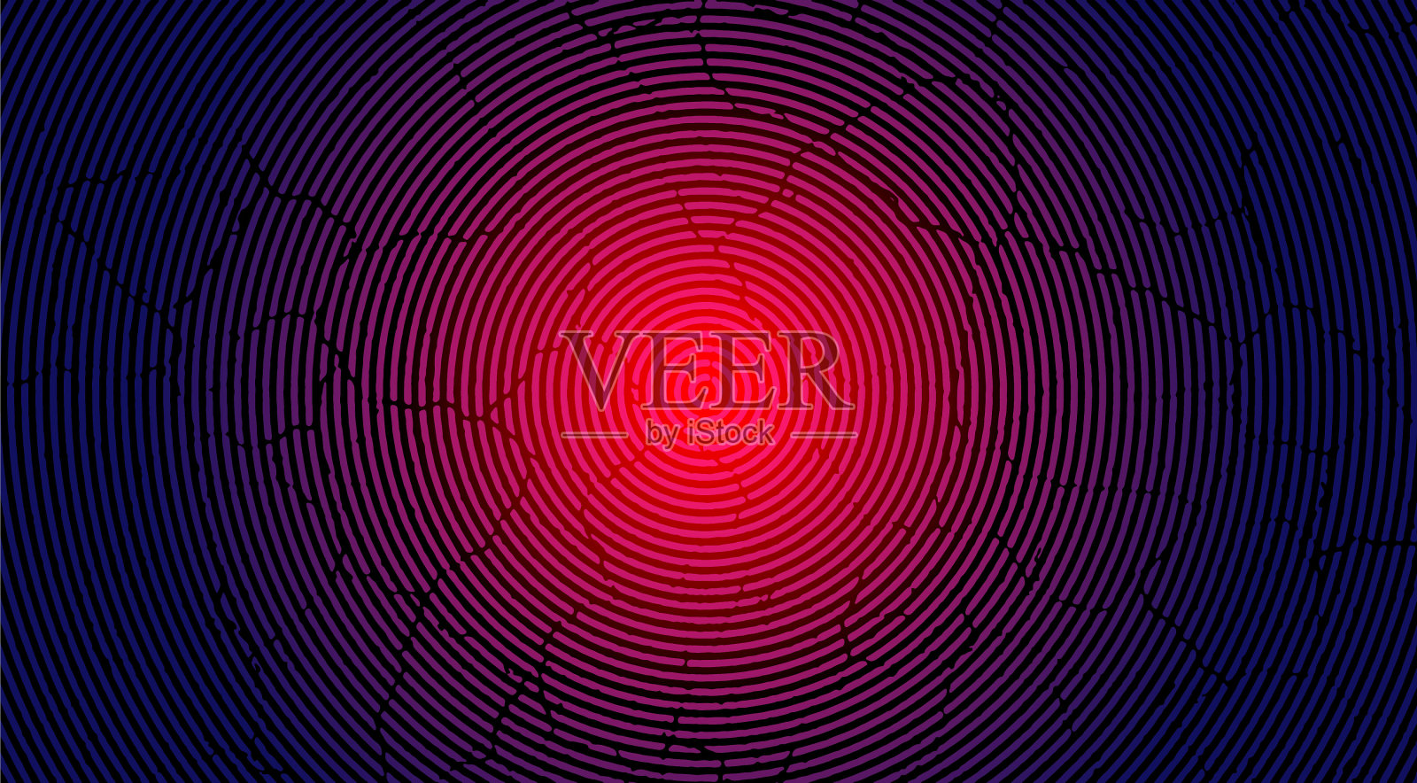 一个红蓝圆黑色背景，grunge纹理螺旋图案线光效设计的背景和壁纸插画图片素材