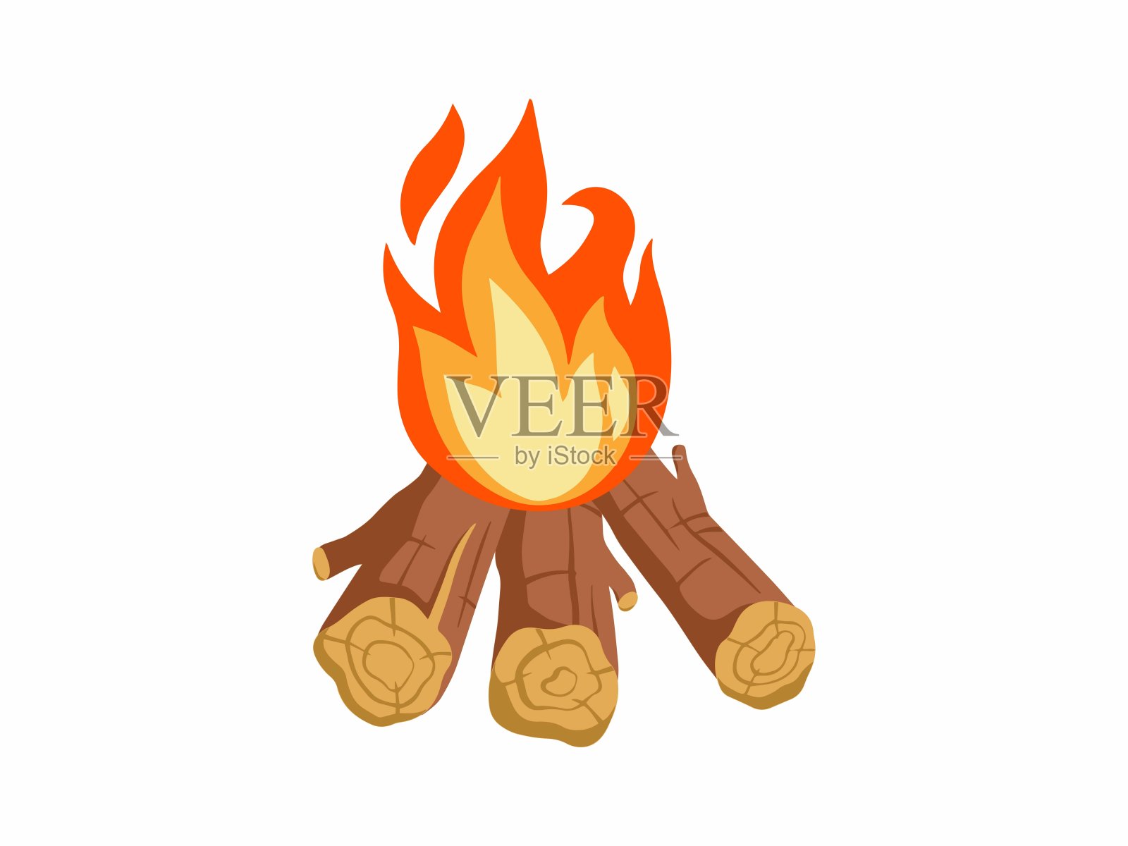 柴火元素插图。引火的木头插图。篝火木插图。篝火木插图。火焰燃烧插图。火焰火焰插图插画图片素材